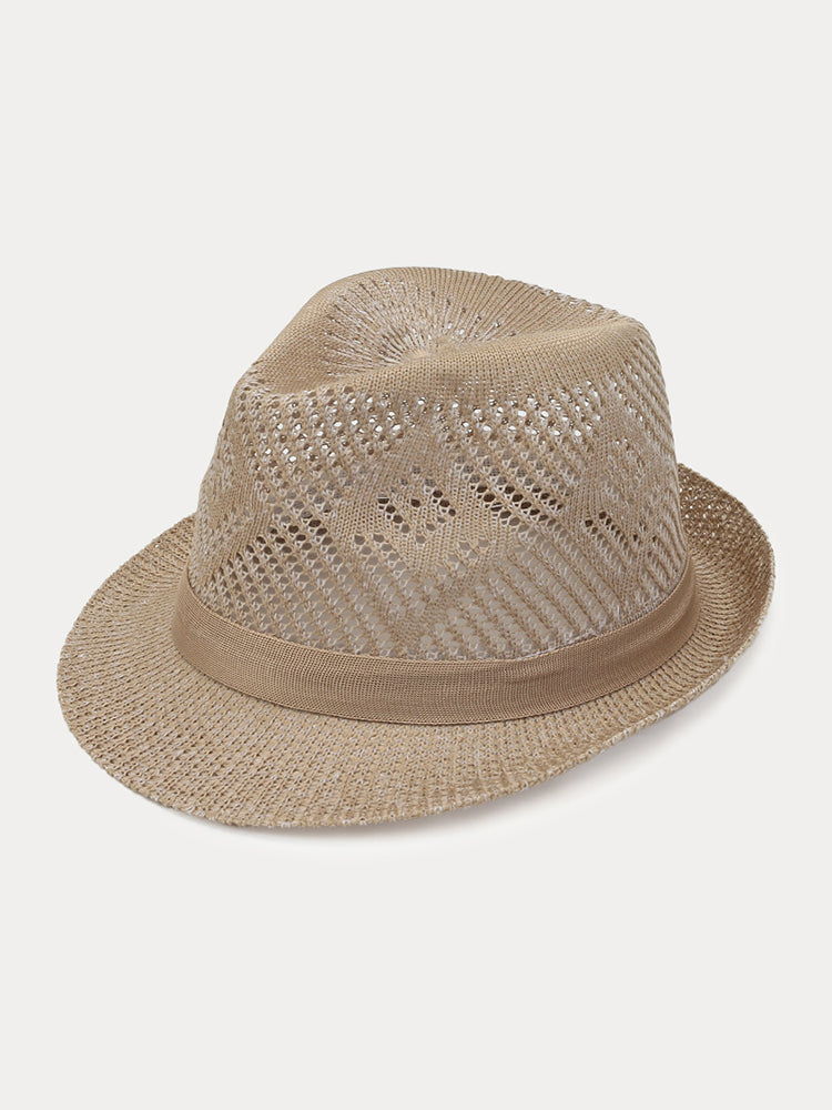 Vintage Upturned Brim Summer Trilby - Khaki