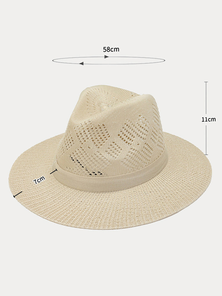 The Classic Linen Straw Flat Brim Fedora - Beige