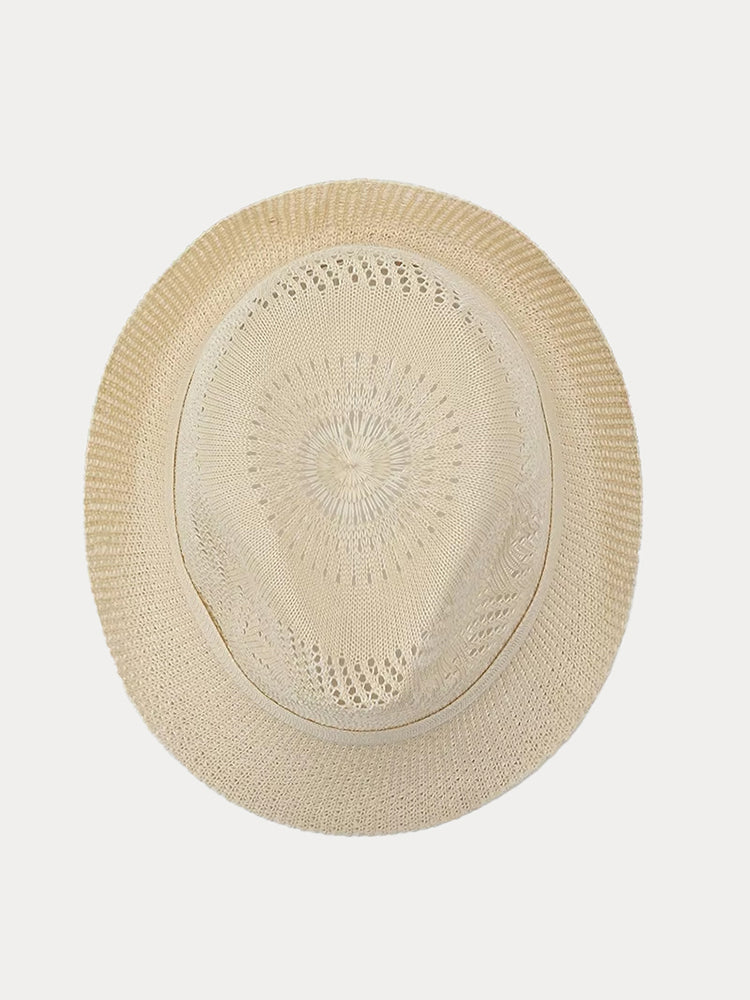 Vintage Upturned Brim Summer Trilby - Beige