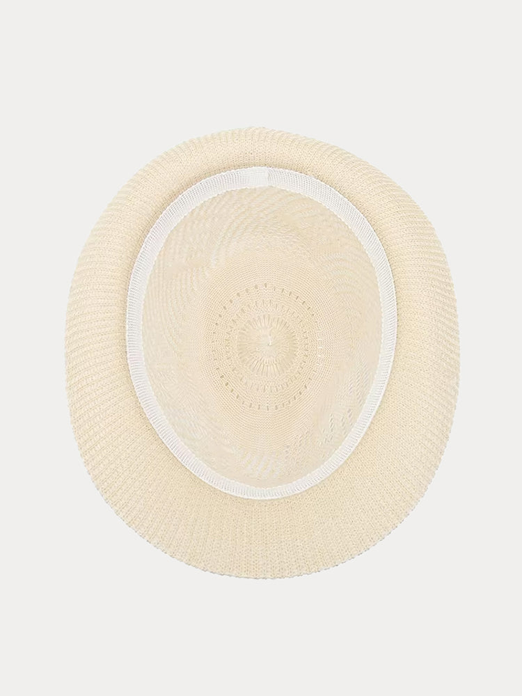 Vintage Upturned Brim Summer Trilby - Beige
