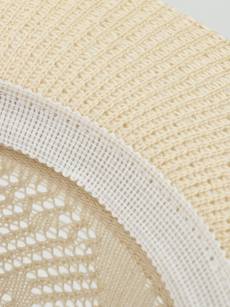 The Classic Linen Straw Flat Brim Fedora - Beige