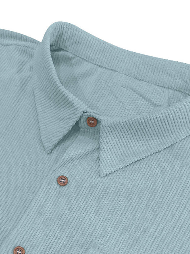 Men's Relaxed Ribbed Knit Short Sleeve Shirt - Light blue