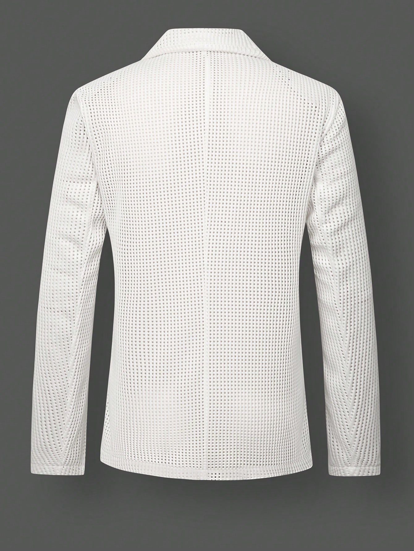Men's Relaxed Hollow-Out Mesh Blazer - White