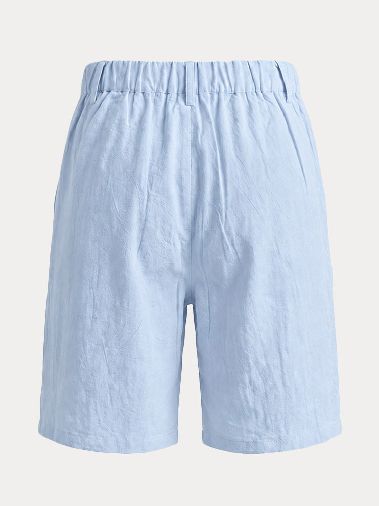 Men's High-Rise Pleated Chino Shorts - Sky blue