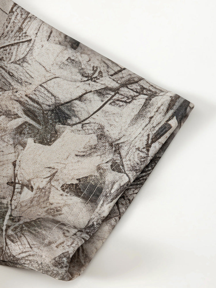 Men's Abstract Ink Print Shorts - Shorts