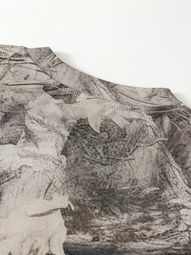 Men's Abstract Ink Print Shorts - Shorts