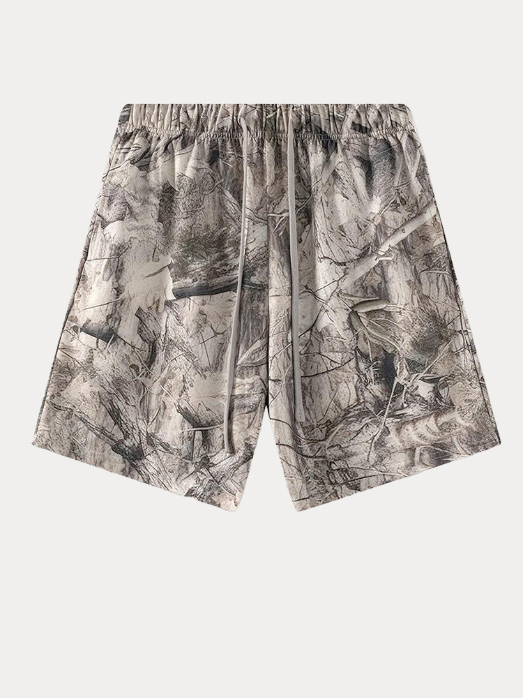 Men's Abstract Ink Print Shorts - Shorts
