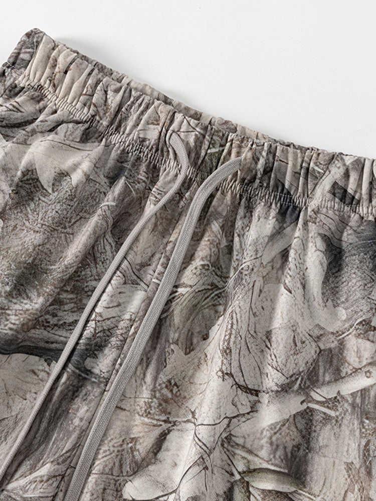 Men's Abstract Ink Print Shorts - Shorts