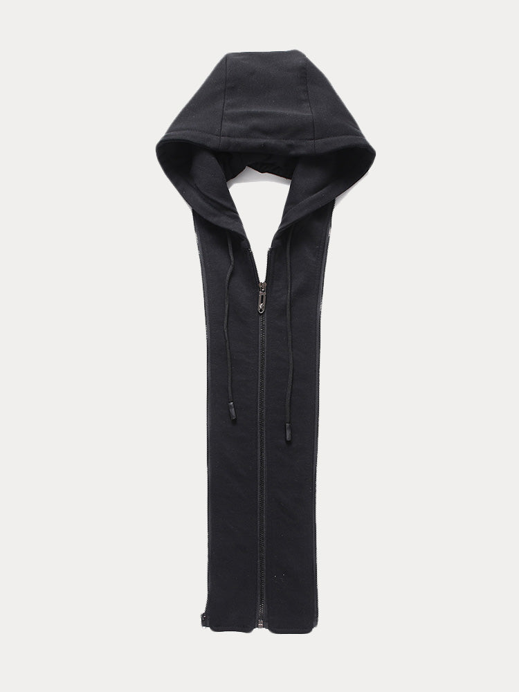 Faux Two-Piece Hooded Wool Blend Overcoat - Gray