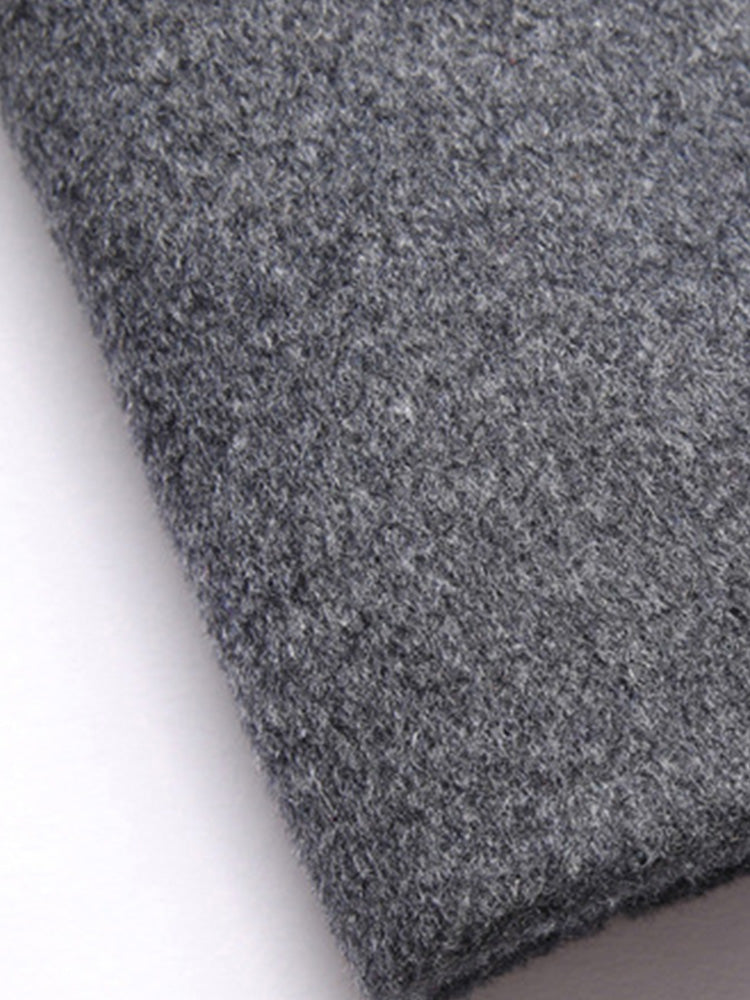 Faux Two-Piece Hooded Wool Blend Overcoat - Gray