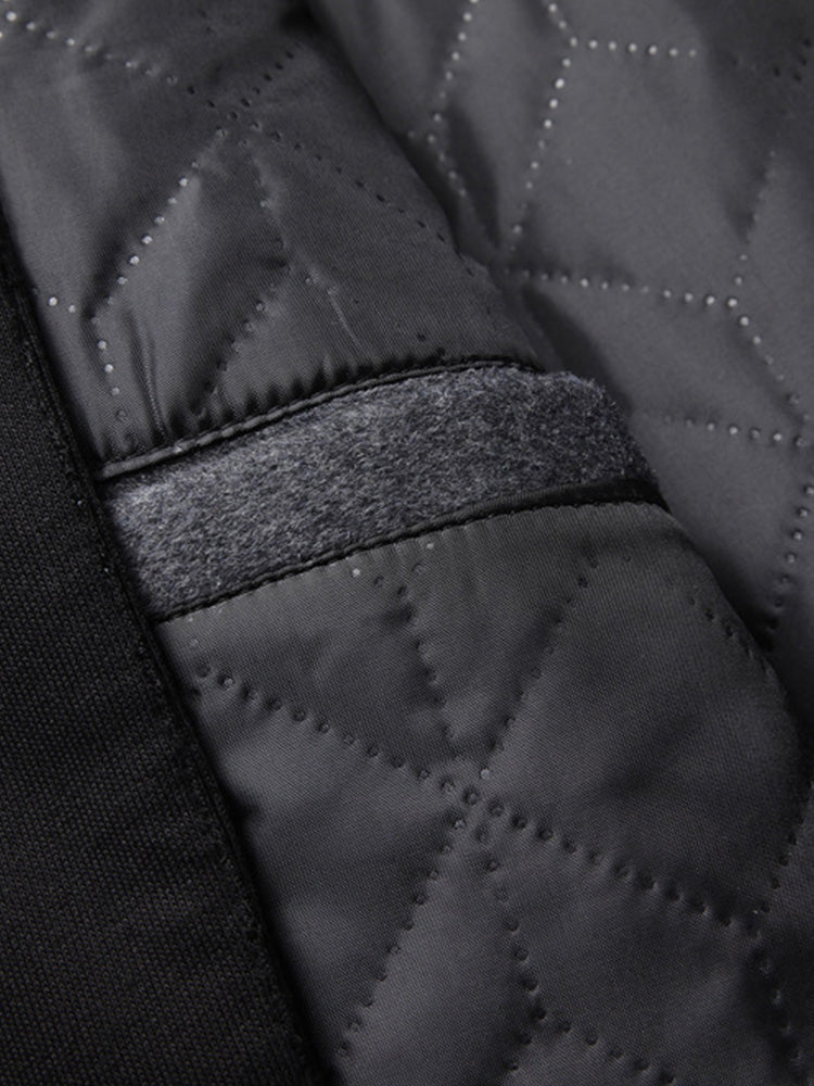 Faux Two-Piece Hooded Wool Blend Overcoat - Gray