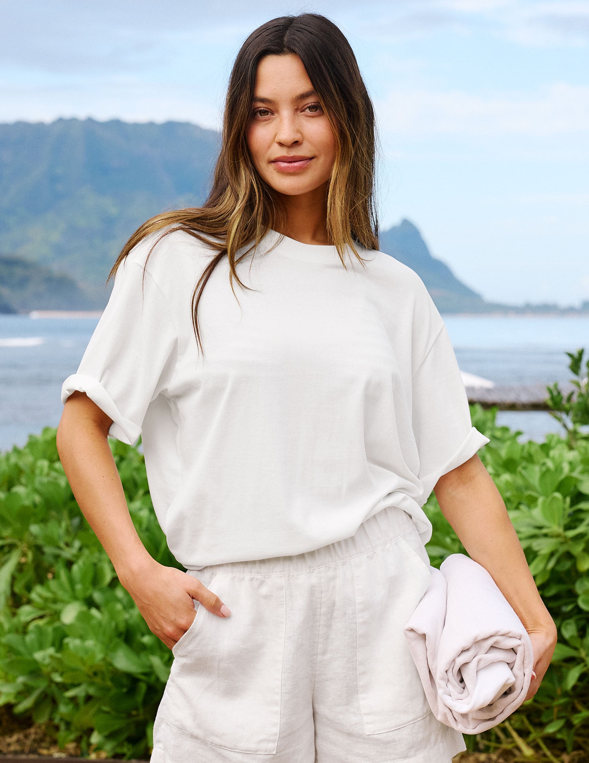SoftKnit Better Than Ever Oversized Cotton Tee - Crisp White