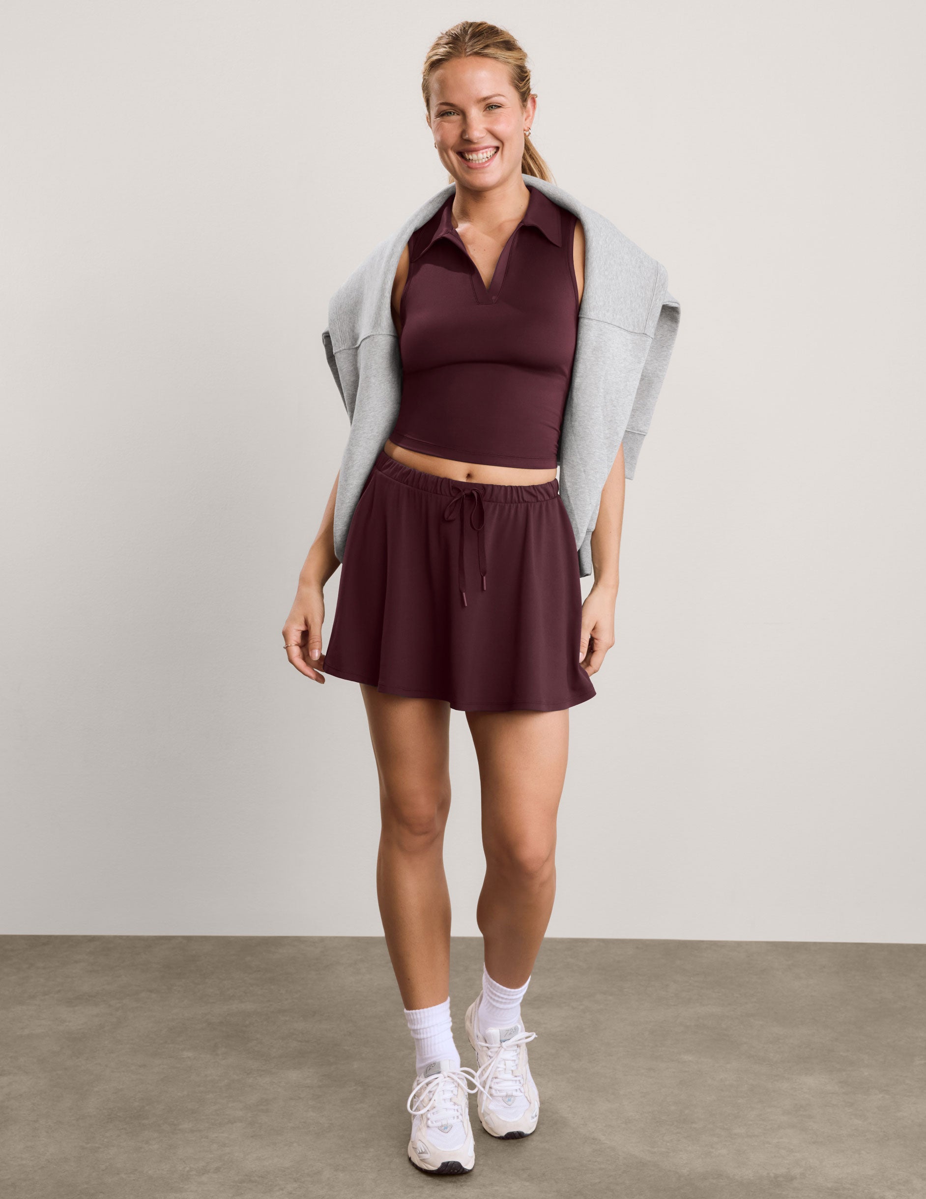 Sport Active Drawcord Mini Skirt - Cabernet