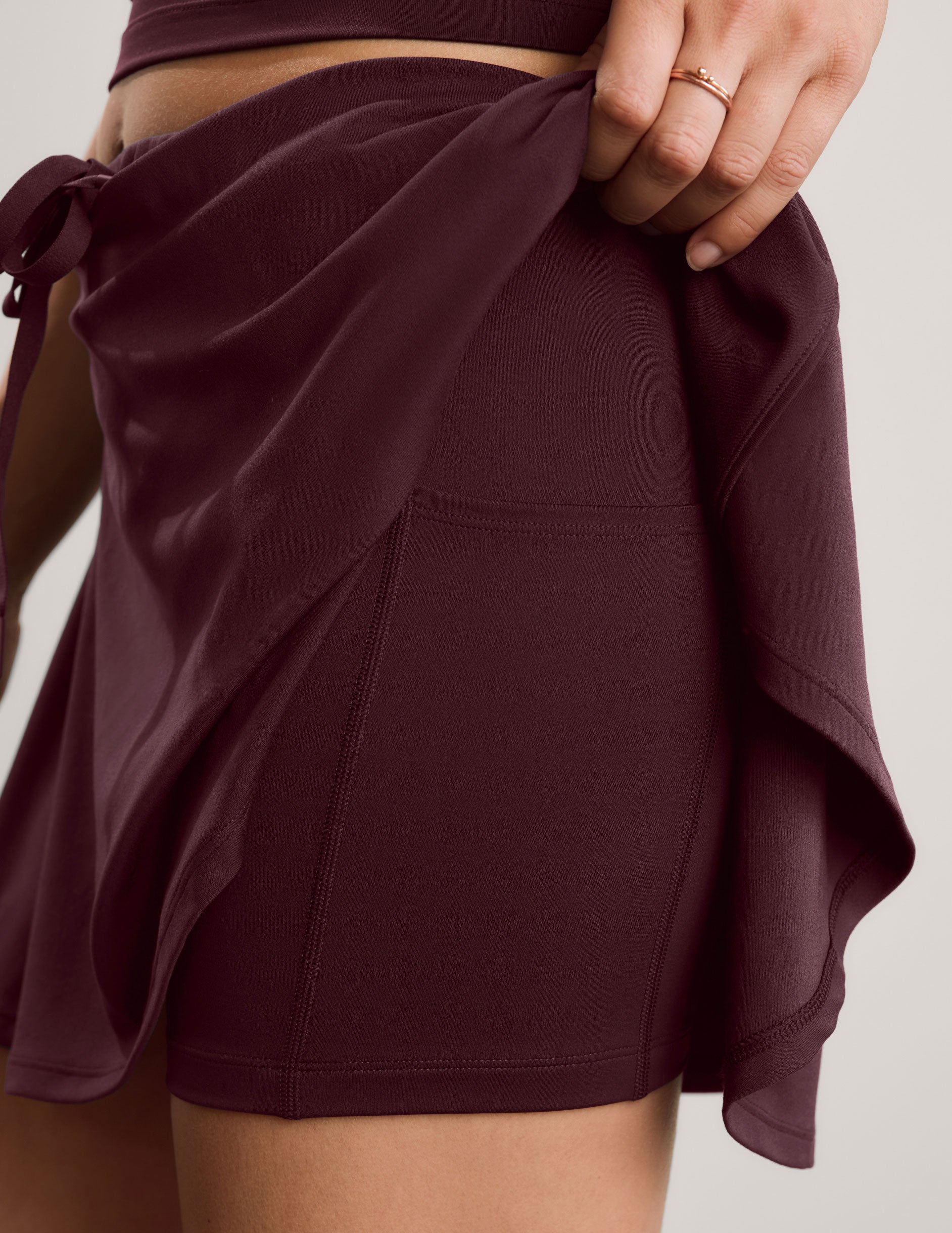 Sport Active Drawcord Mini Skirt - Cabernet
