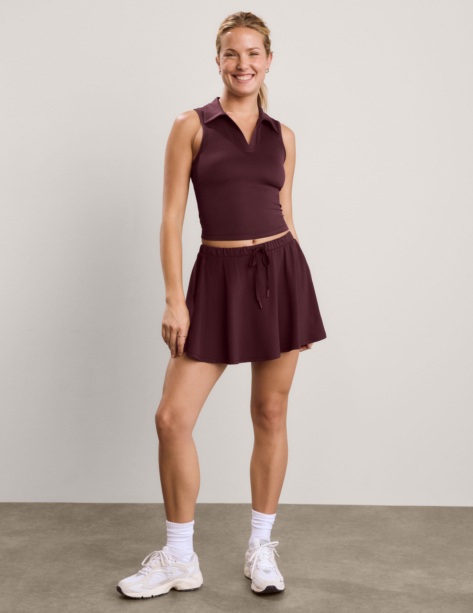 Sport Active Drawcord Mini Skirt - Cabernet