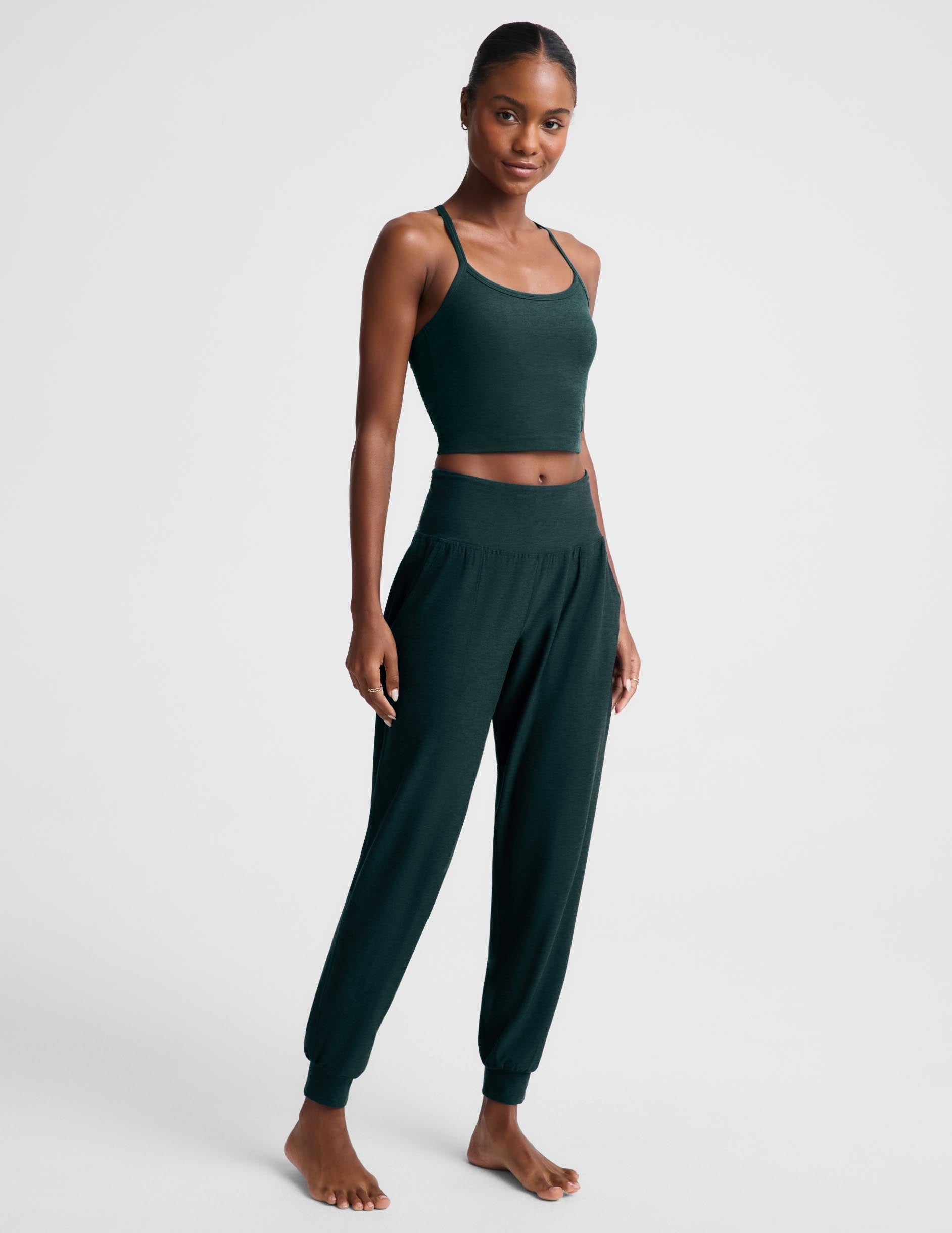 Midweight Spacedye™ Midi Jogger - Dark Ivy Heather