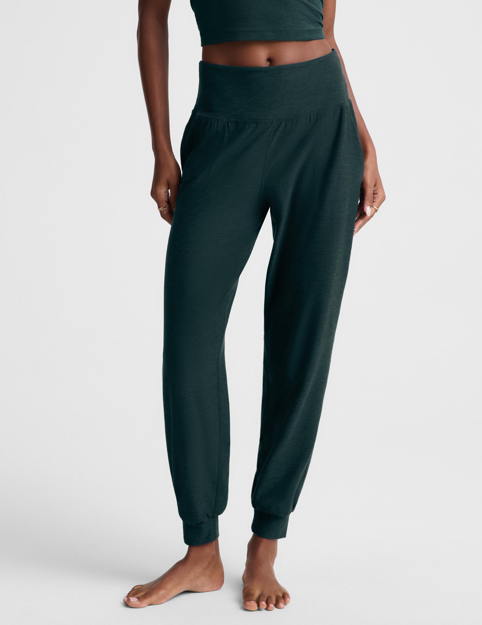 Midweight Spacedye™ Midi Jogger - Dark Ivy Heather