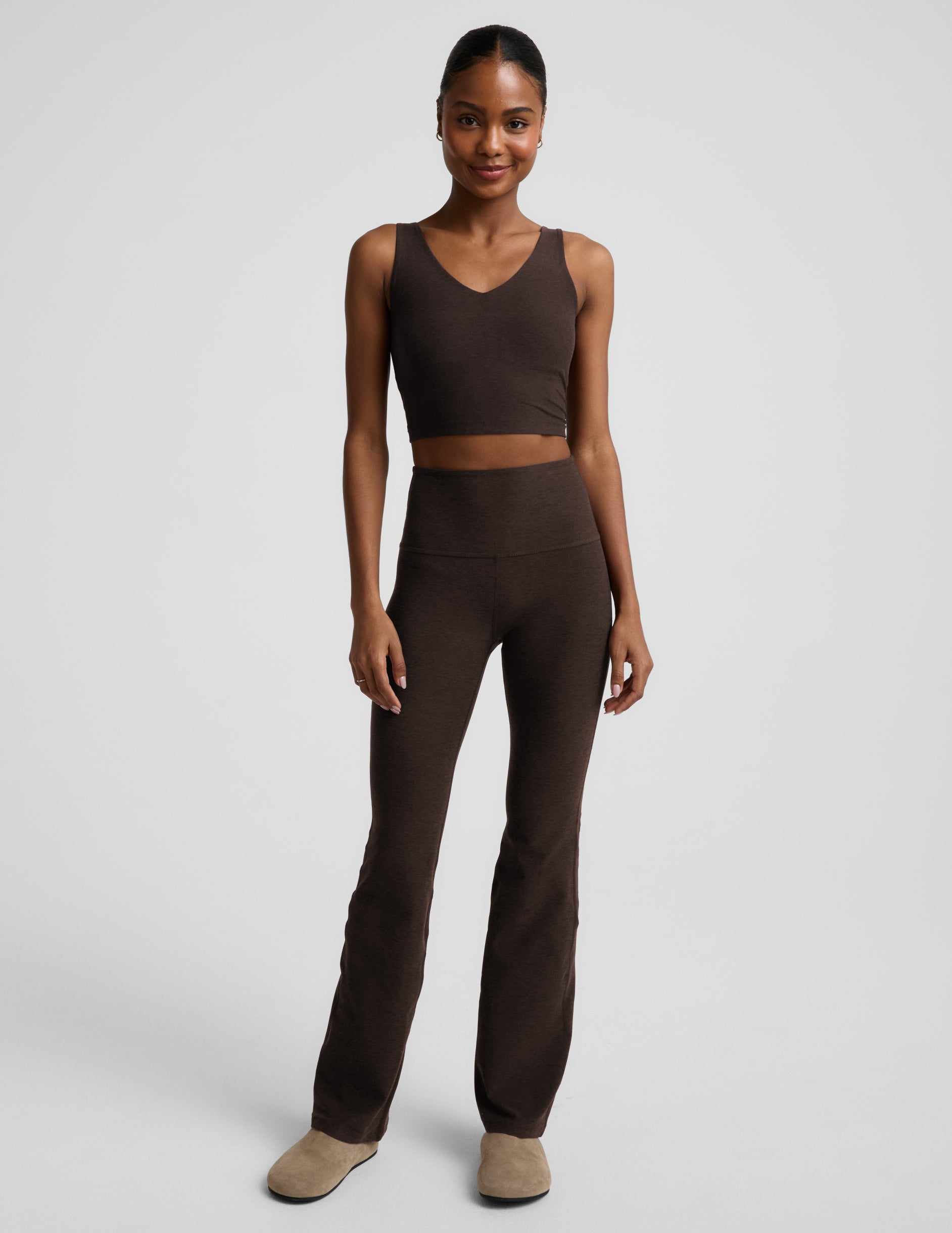 Spacedye™ Practice High Waisted Bootcut Pant 31" - Dark Chocolate Heather