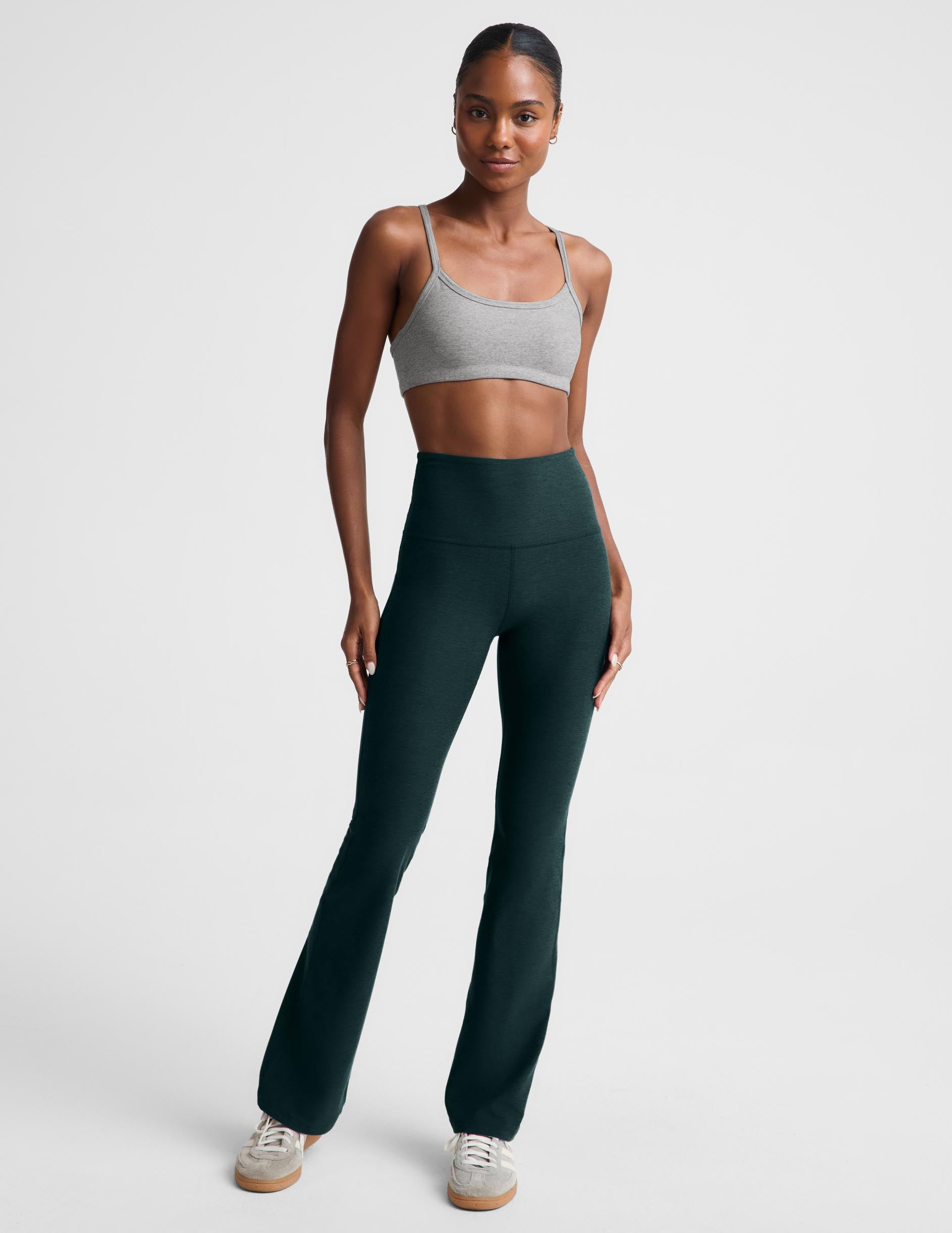 Spacedye™ Practice High Waisted Bootcut Pant 31" - Dark Ivy Heather