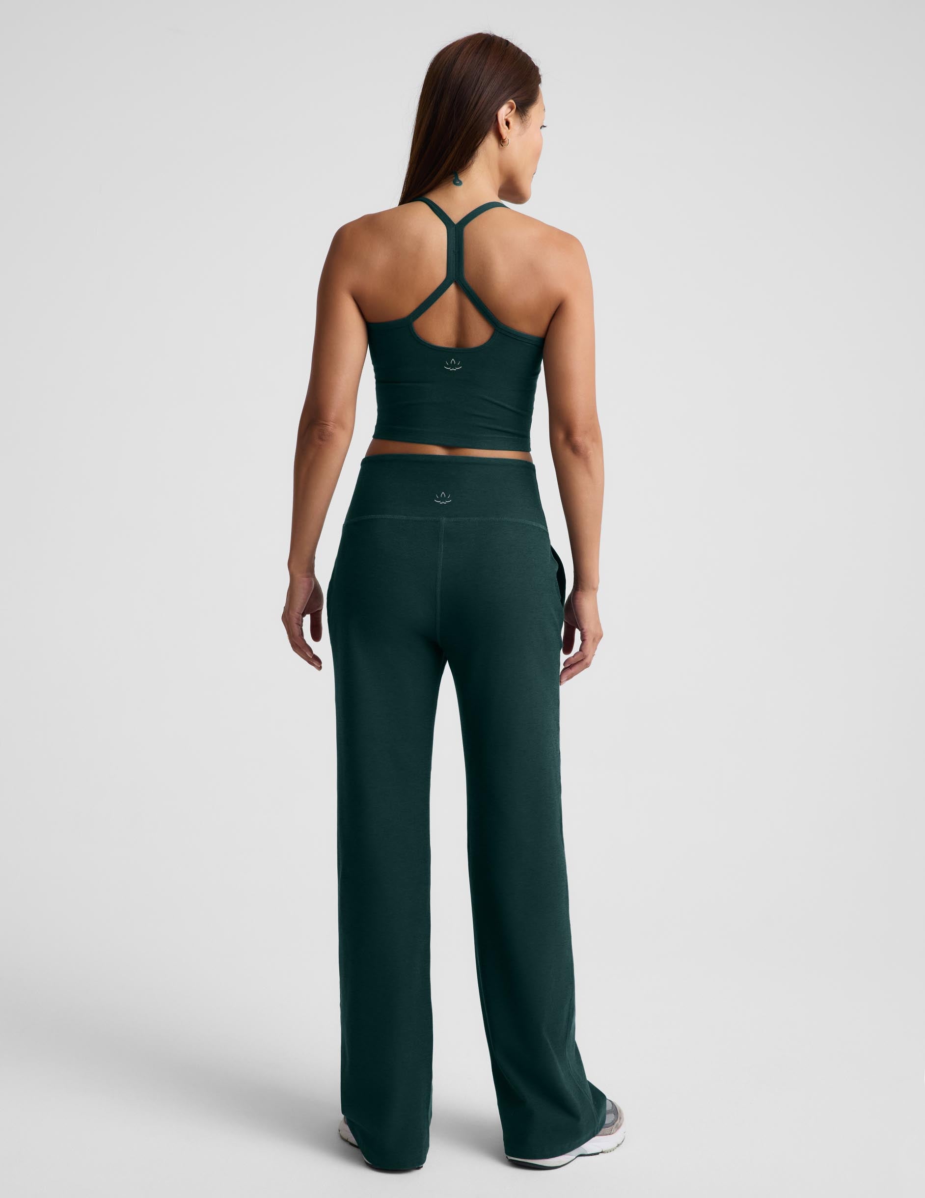 Spacedye™ Laid Back Wide Leg Pant 29" - Dark Ivy Heather