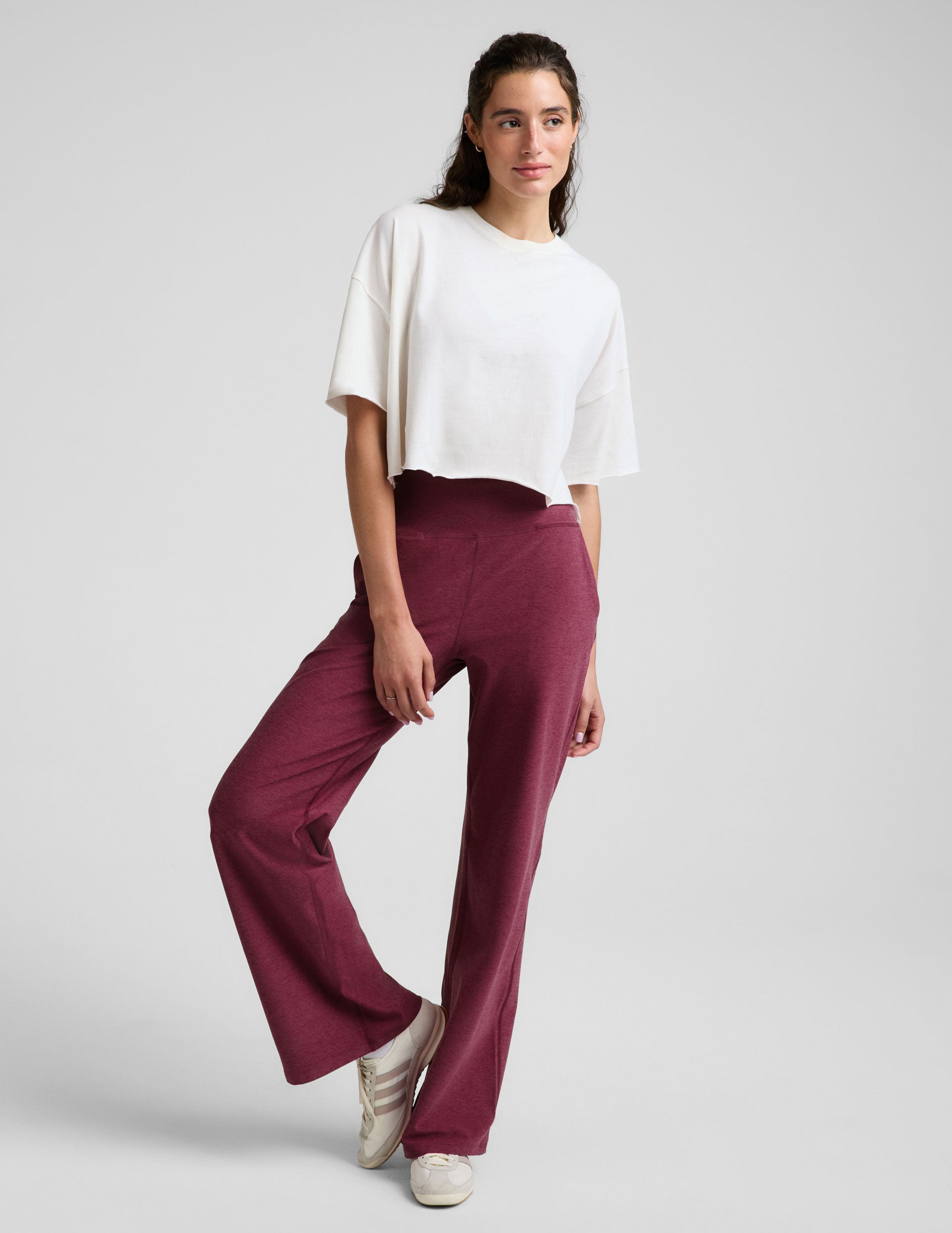 Spacedye™ Laid Back Wide Leg Pant 29" - Pomegranate Heather