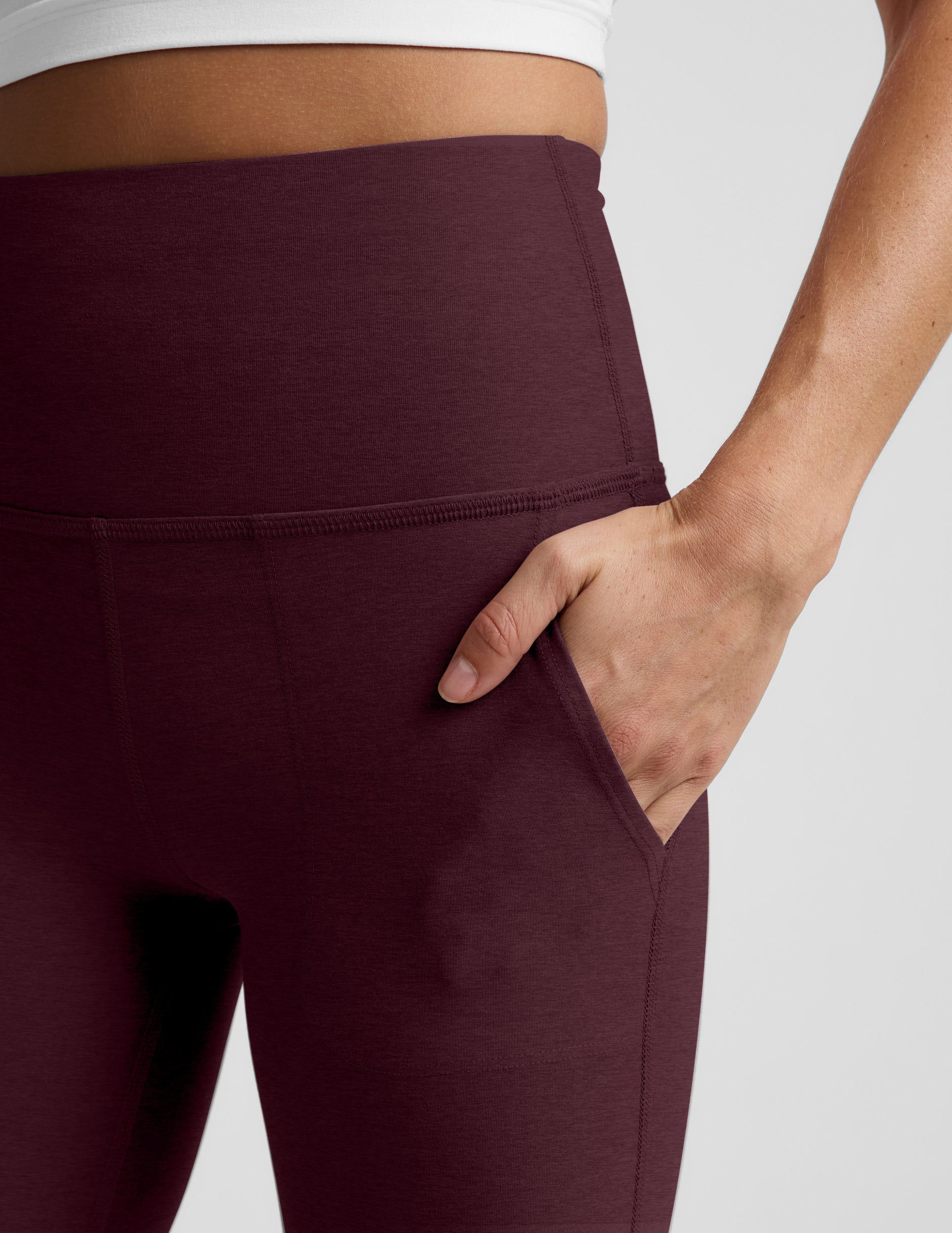 Spacedye™ High Waisted Practice Pocket Bootcut Pant 31" - Cabernet Heather