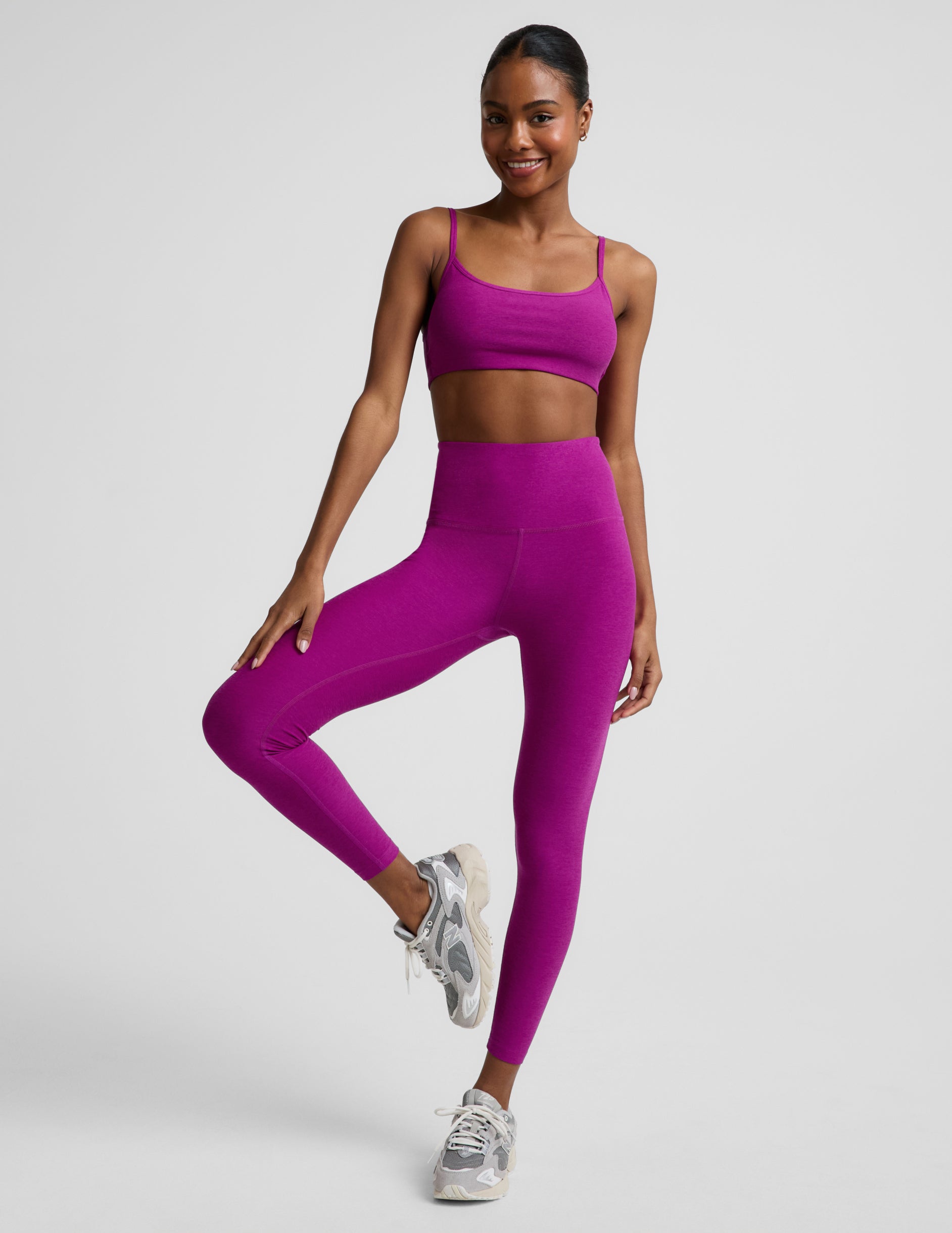 Spacedye™ Caught In The Midi High Waisted Legging - Berry Bliss Heather
