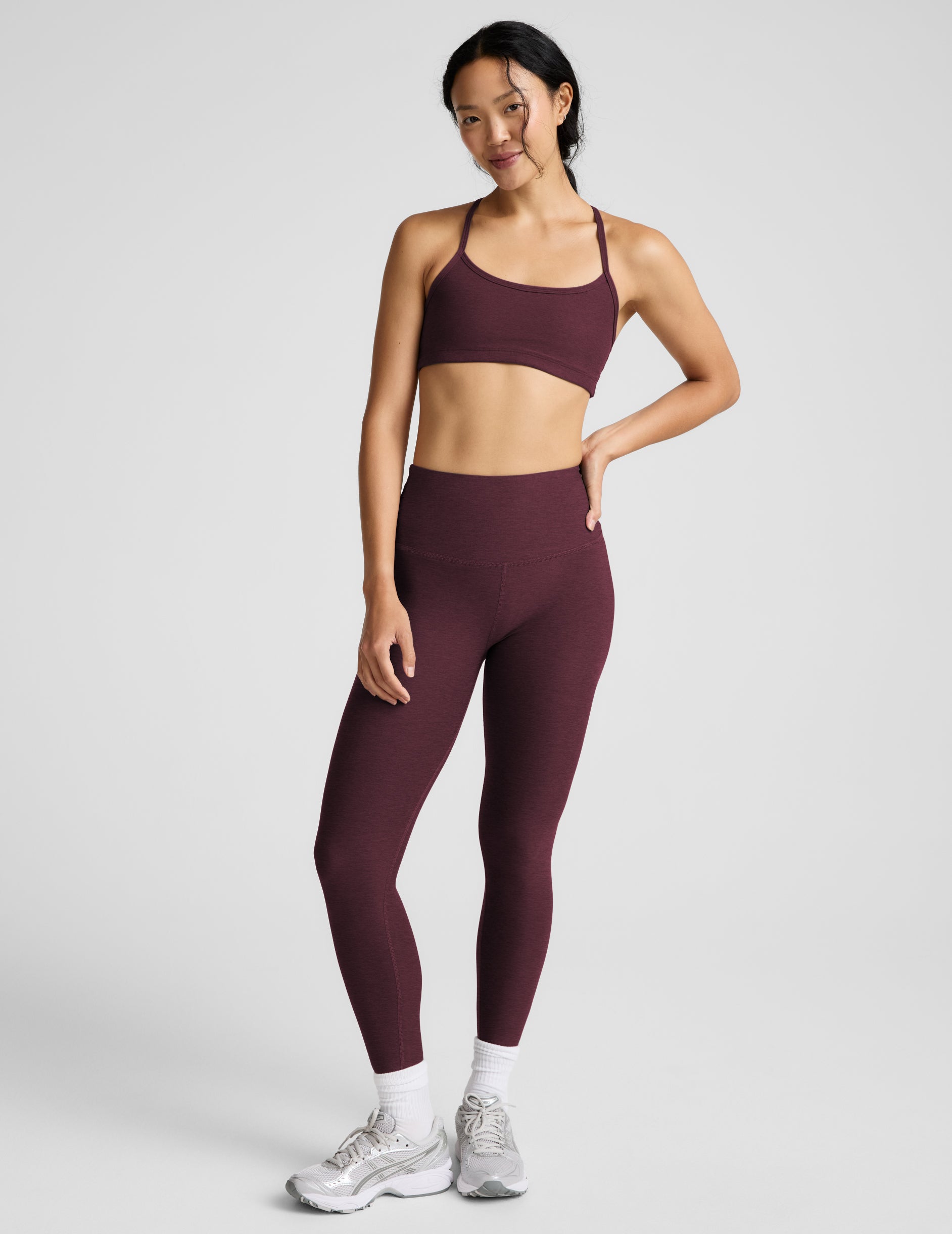 Spacedye™ Caught In The Midi High Waisted Legging - Cabernet Heather
