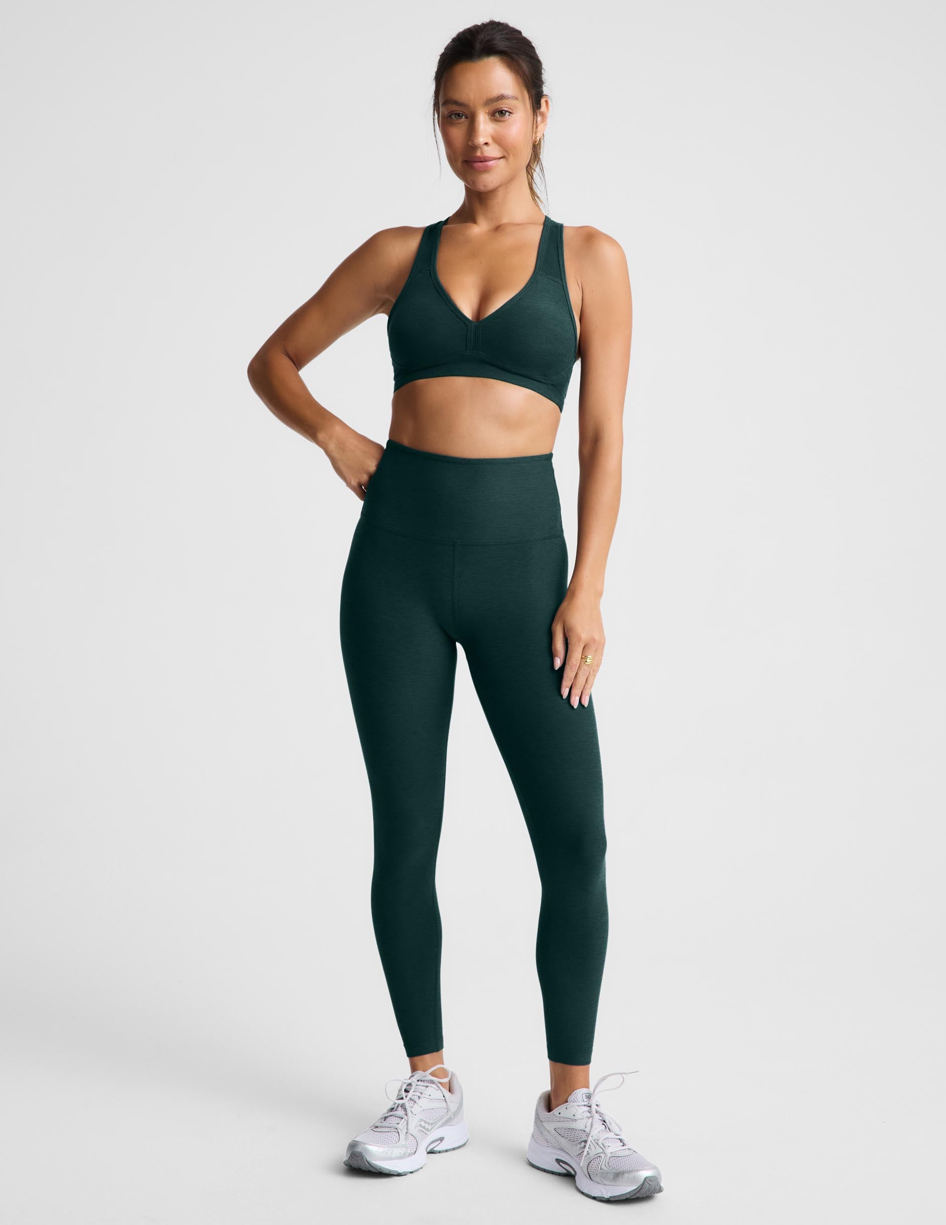 Spacedye™ Caught In The Midi High Waisted Legging - Dark Ivy Heather