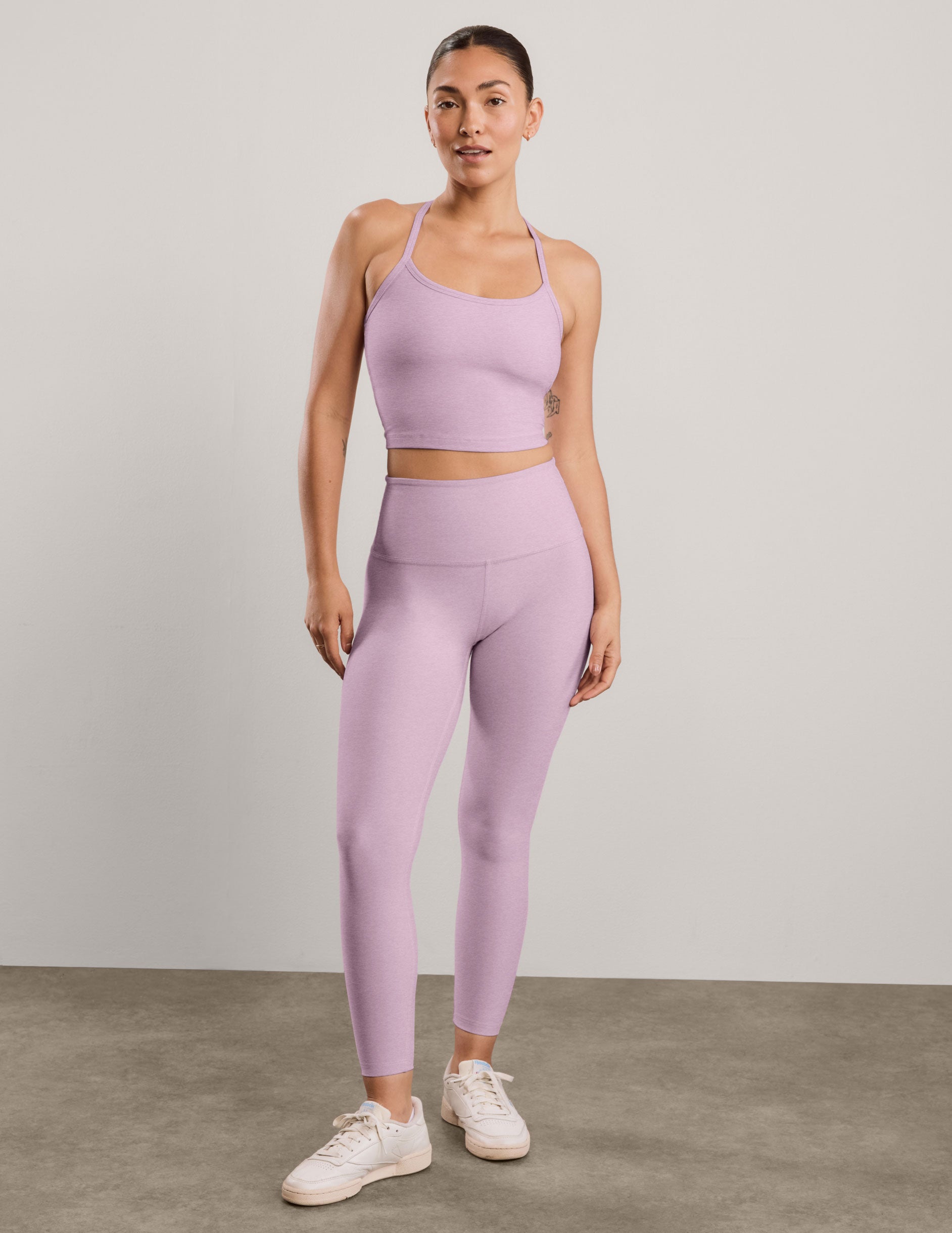 Spacedye™ Caught In The Midi High Waisted Legging - Lavender Cream Heather