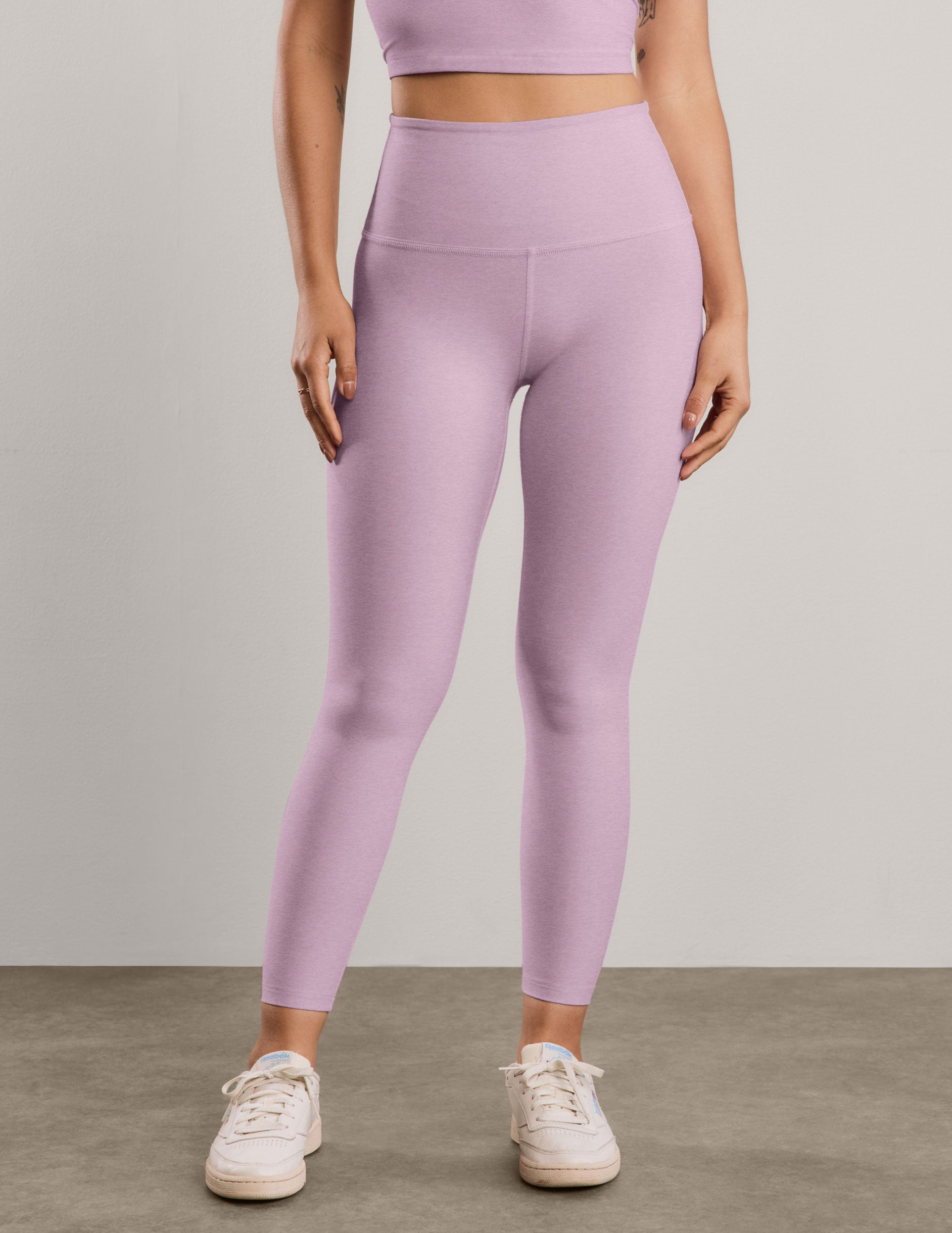 Spacedye™ Caught In The Midi High Waisted Legging - Lavender Cream Heather