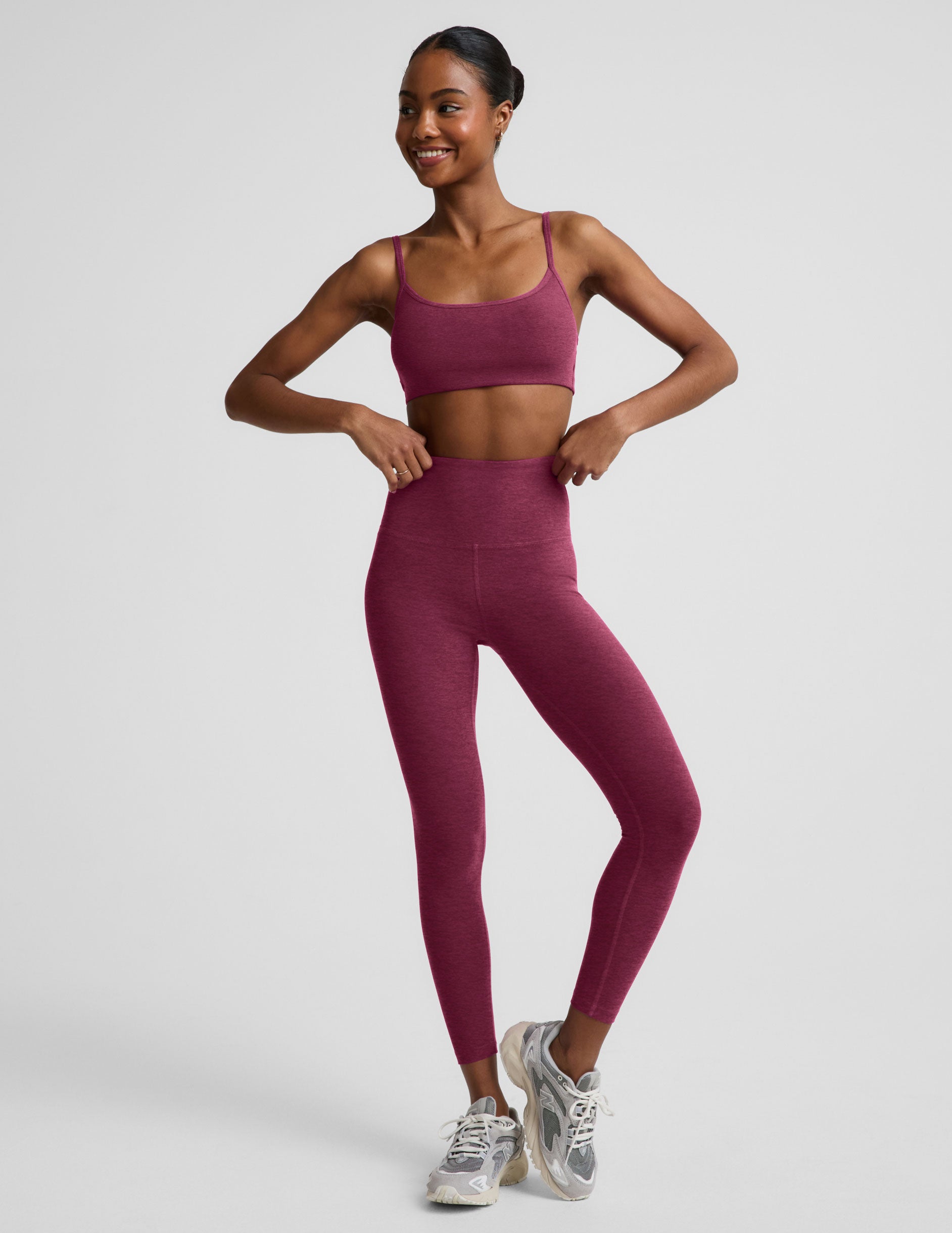 Spacedye™ Caught In The Midi High Waisted Legging - Pomegranate Heather