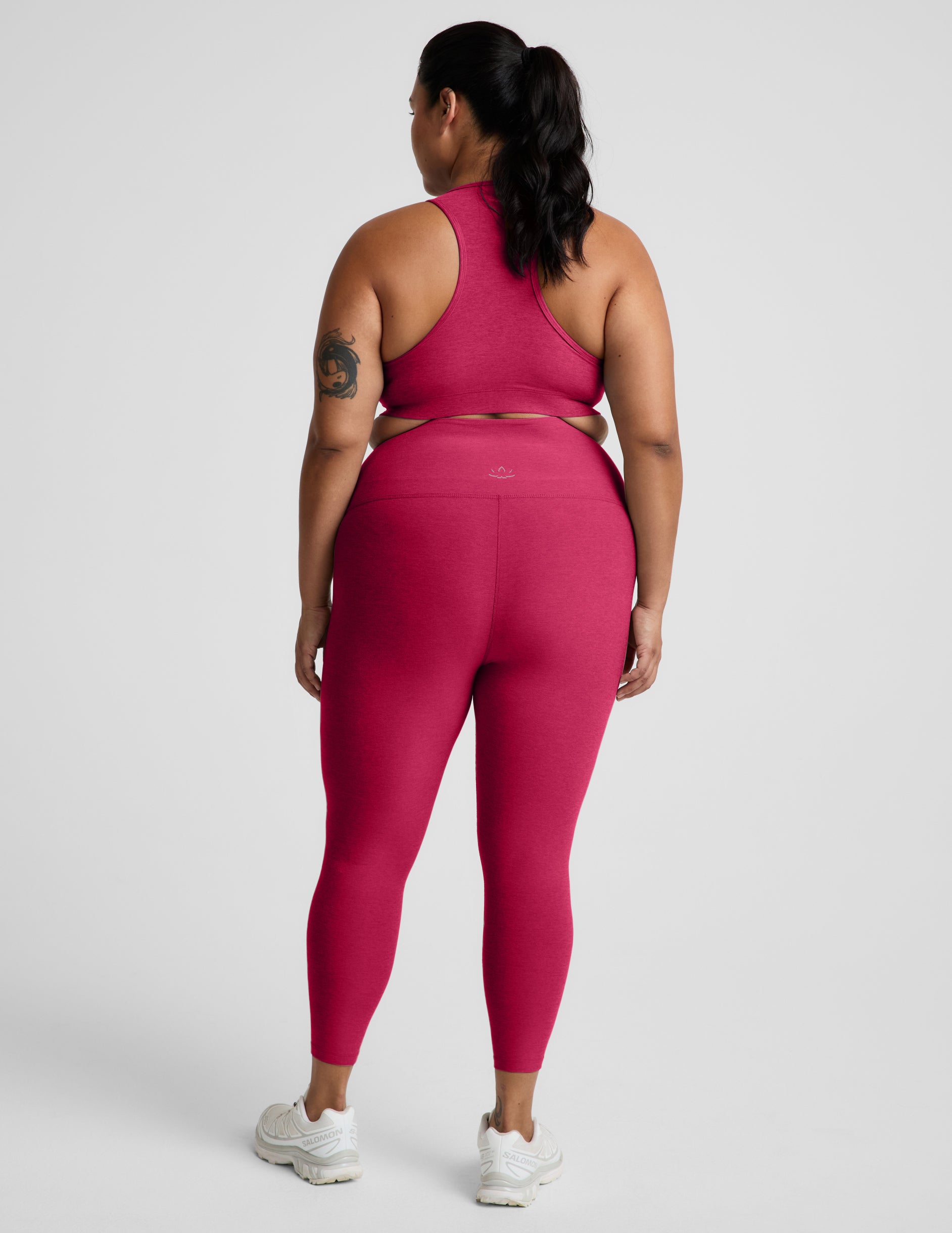 Spacedye™ Caught In The Midi High Waisted Legging - Berry Red Heather