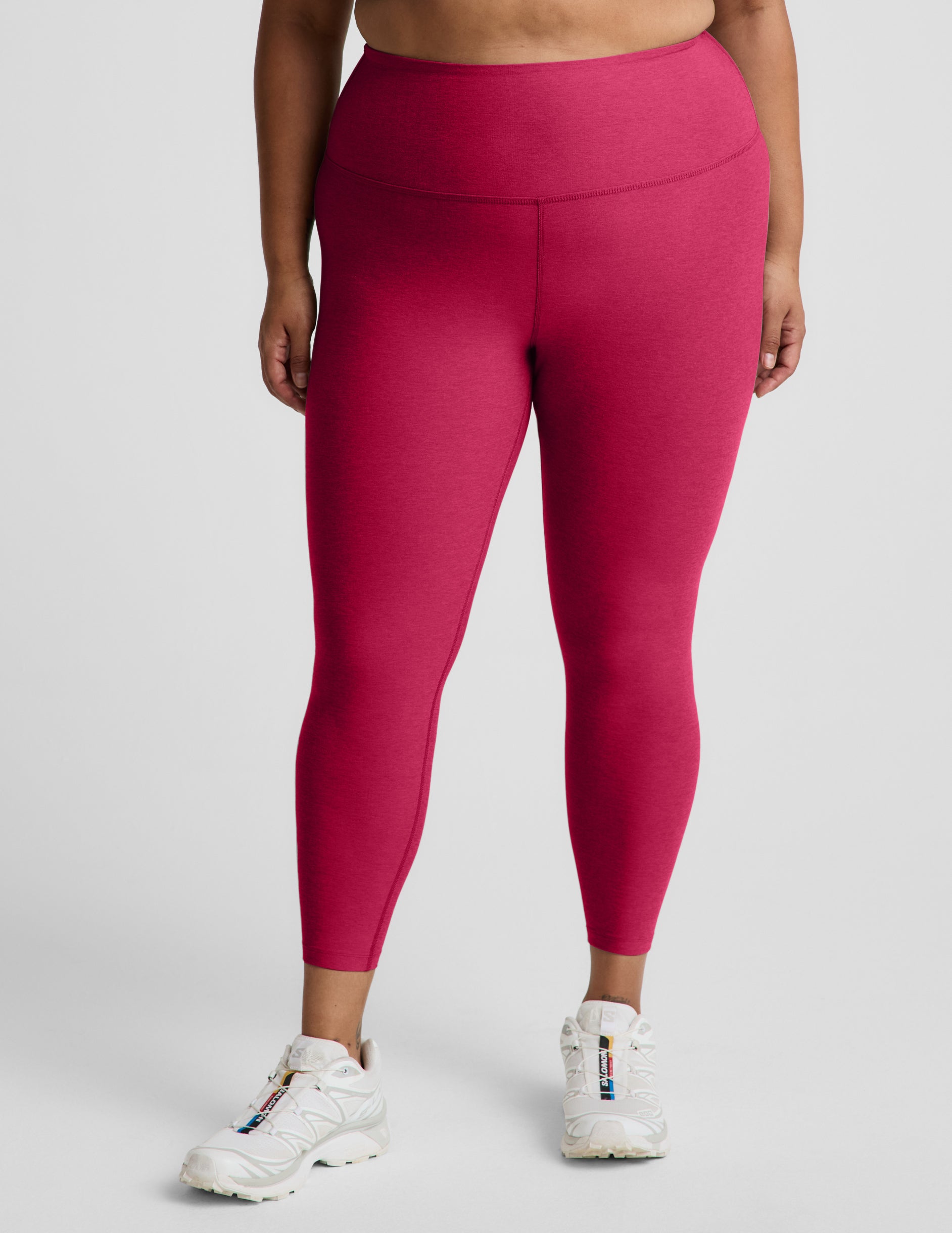Spacedye™ Caught In The Midi High Waisted Legging - Berry Red Heather