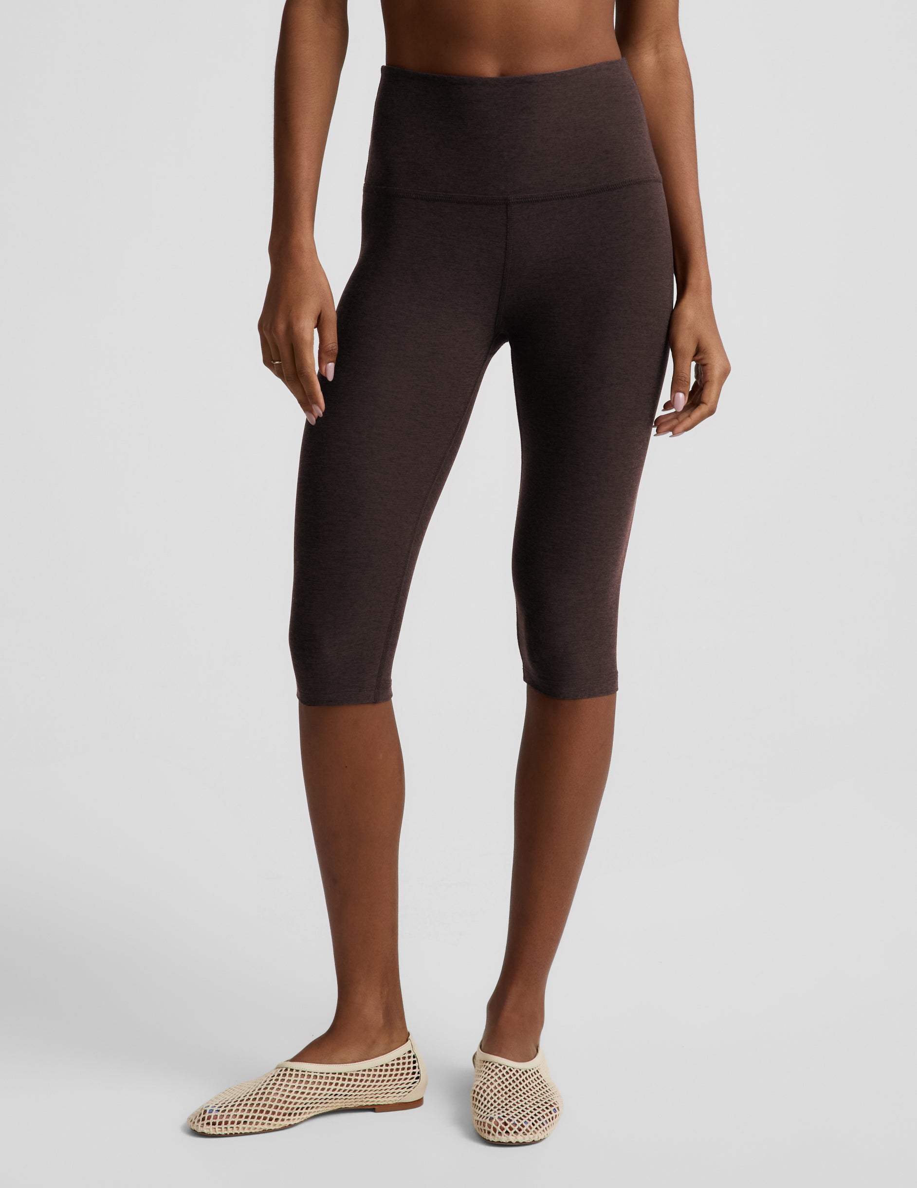 Spacedye™ Pedal Pusher High Waisted Legging - Dark Chocolate Heather