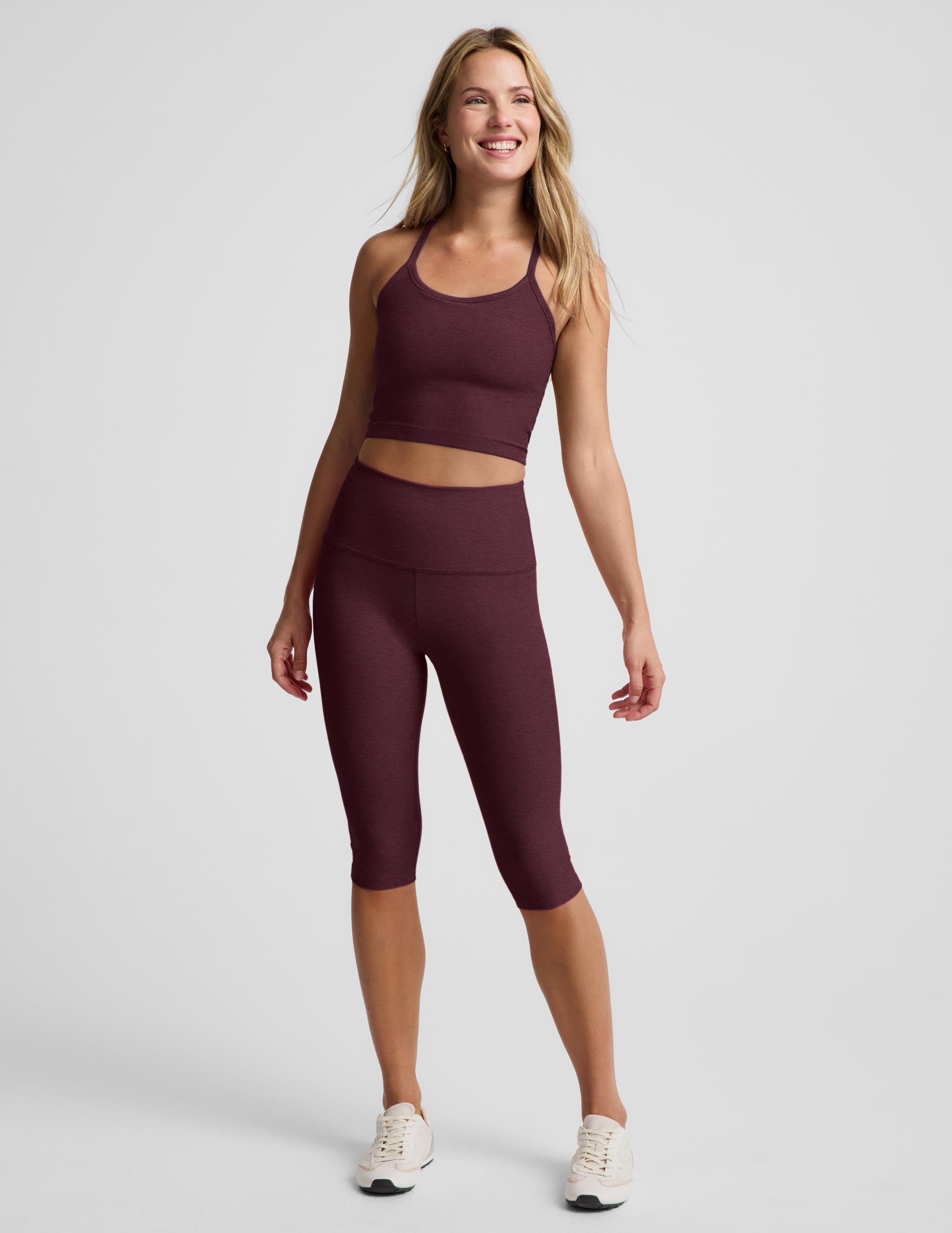 Spacedye™ Pedal Pusher High Waisted Legging - Cabernet Heather