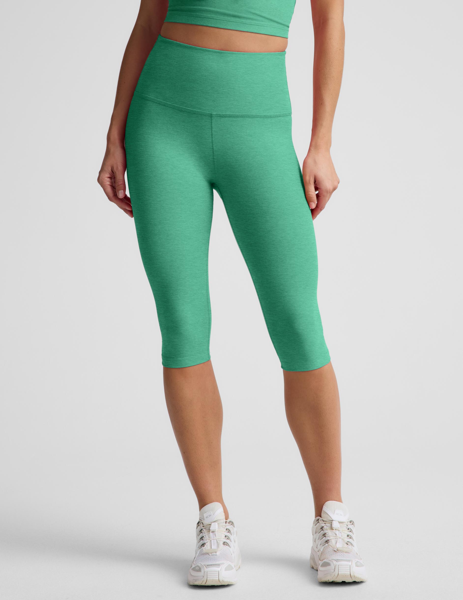 Spacedye™ Pedal Pusher High Waisted Legging - Bright Emerald Heather