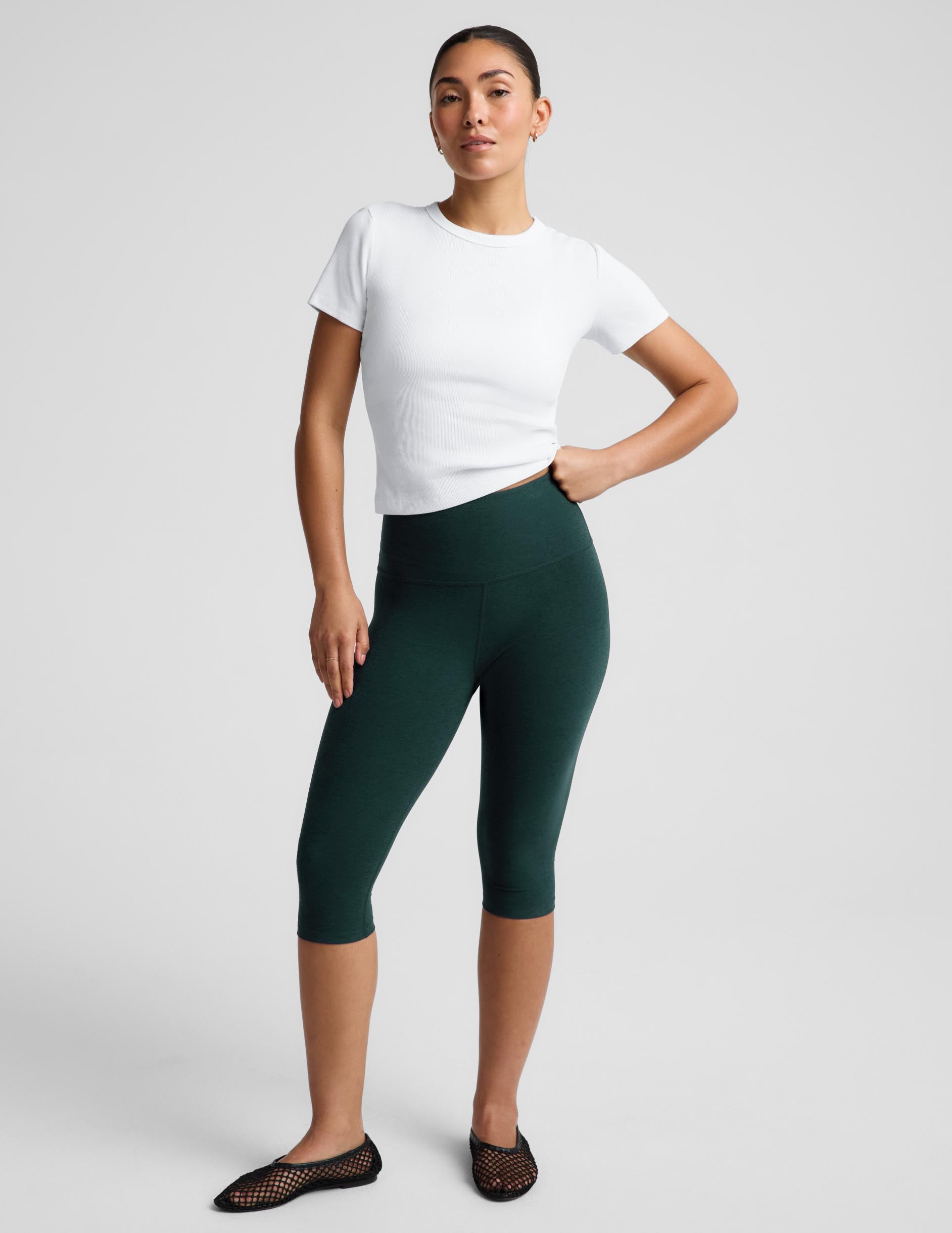 Spacedye™ Pedal Pusher High Waisted Legging - Dark Ivy Heather
