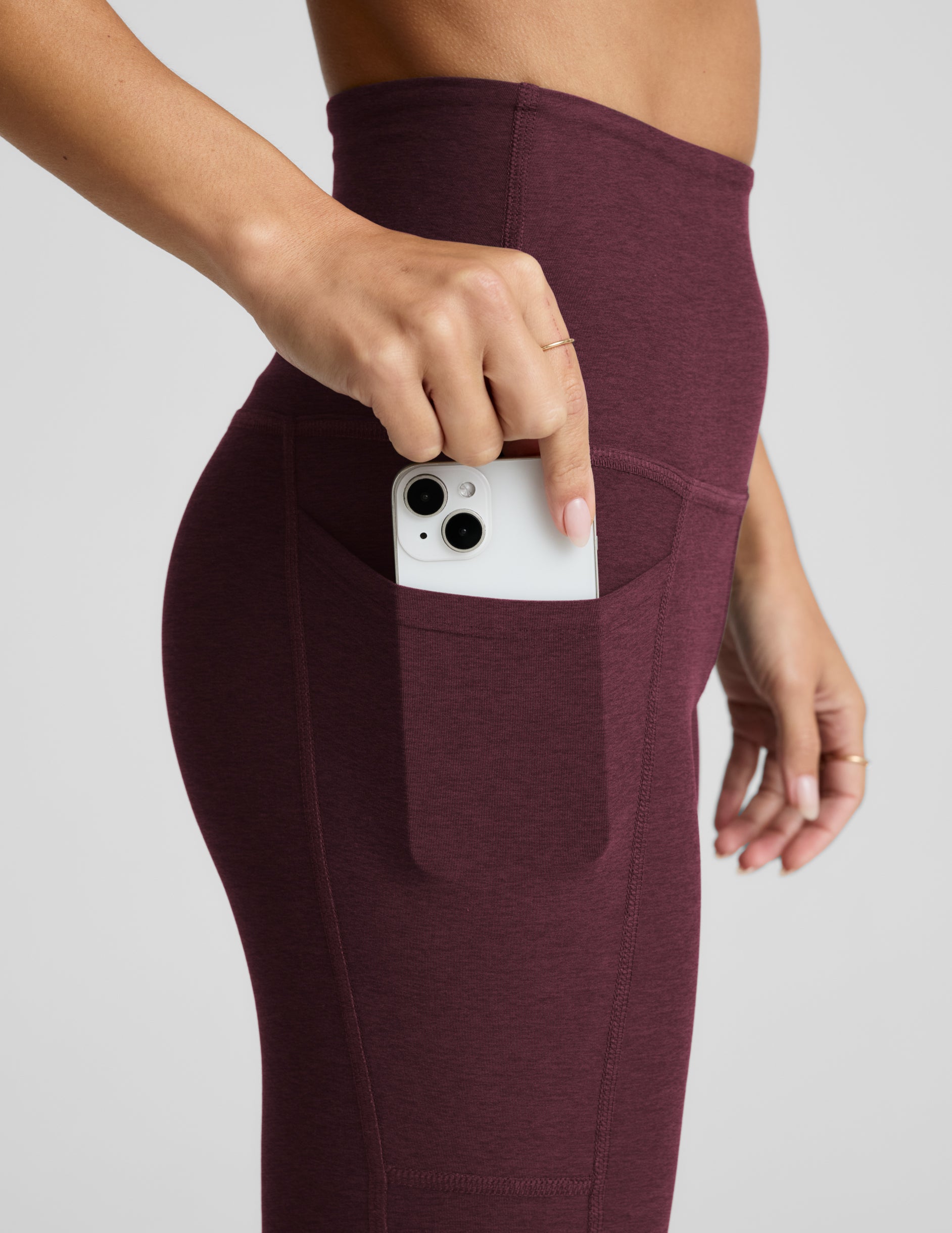 Spacedye™ Out Of Pocket High Waisted Midi Legging - Cabernet Heather