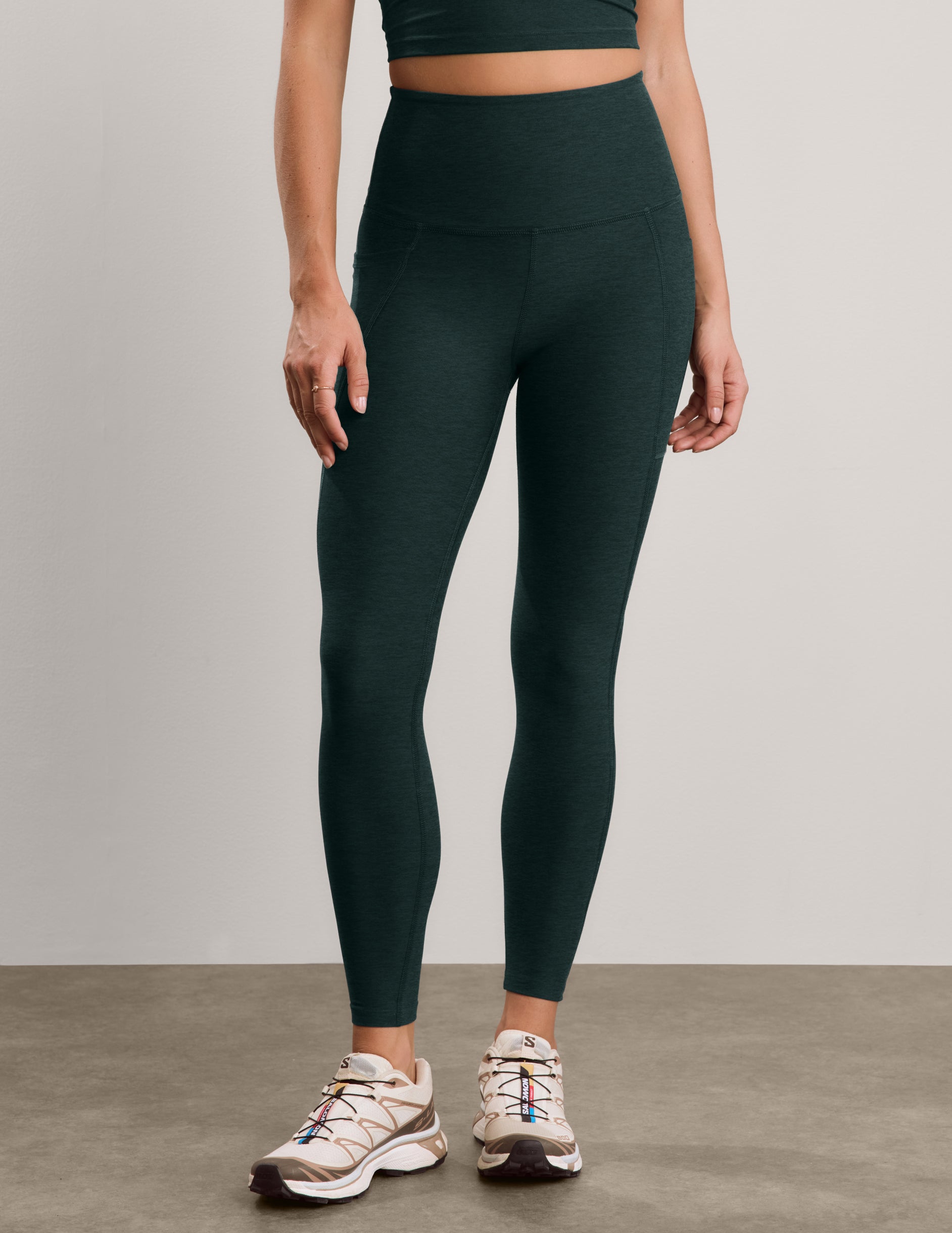Spacedye™ Out Of Pocket High Waisted Midi Legging - Dark Ivy Heather