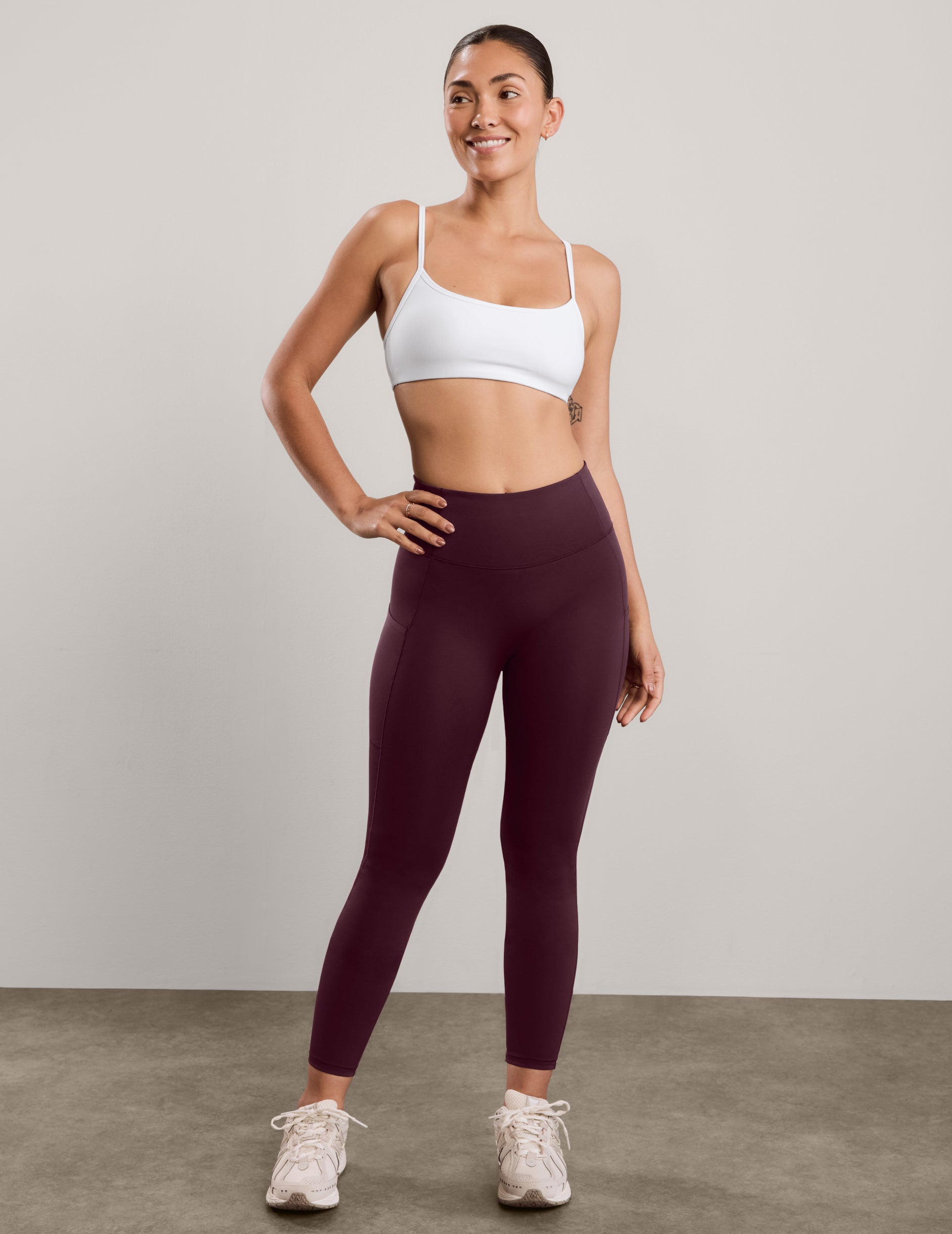 Pacer Fleece-Backed Pocket Legging - Cabernet