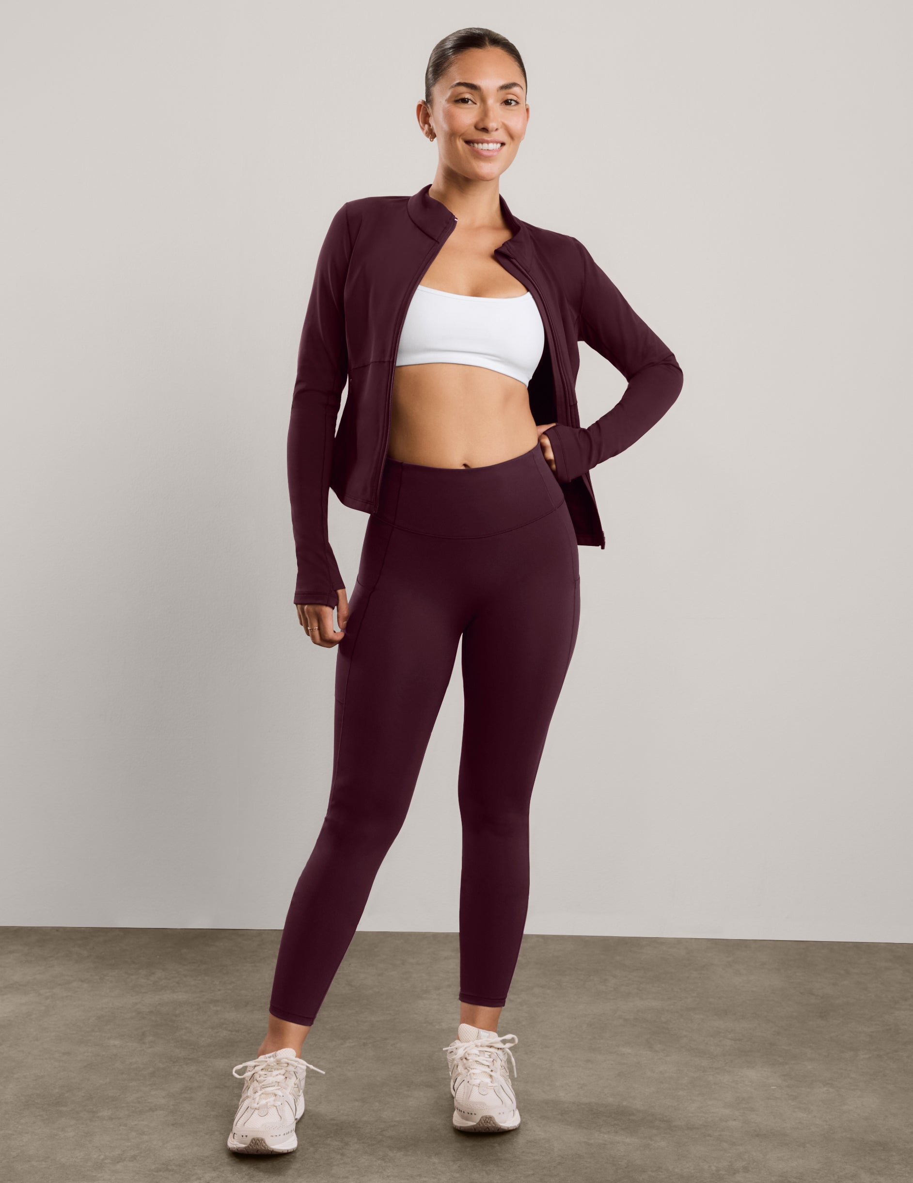 Pacer Fleece-Backed Pocket Legging - Cabernet
