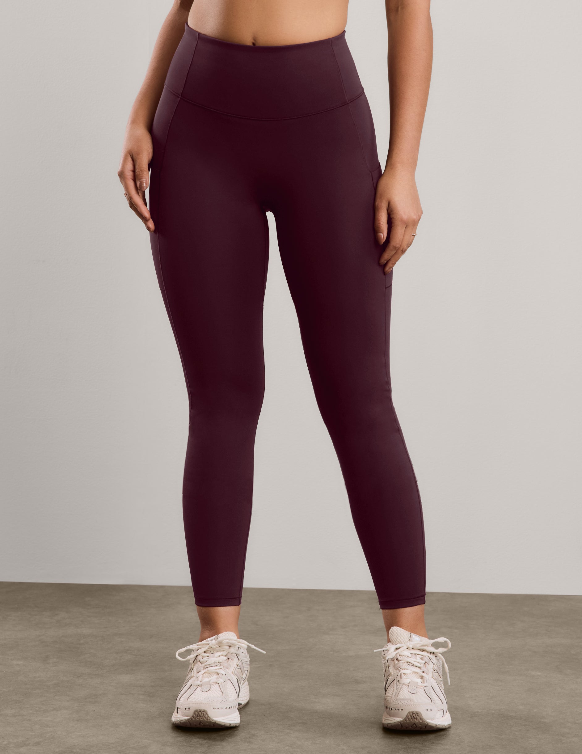 Pacer Fleece-Backed Pocket Legging - Cabernet