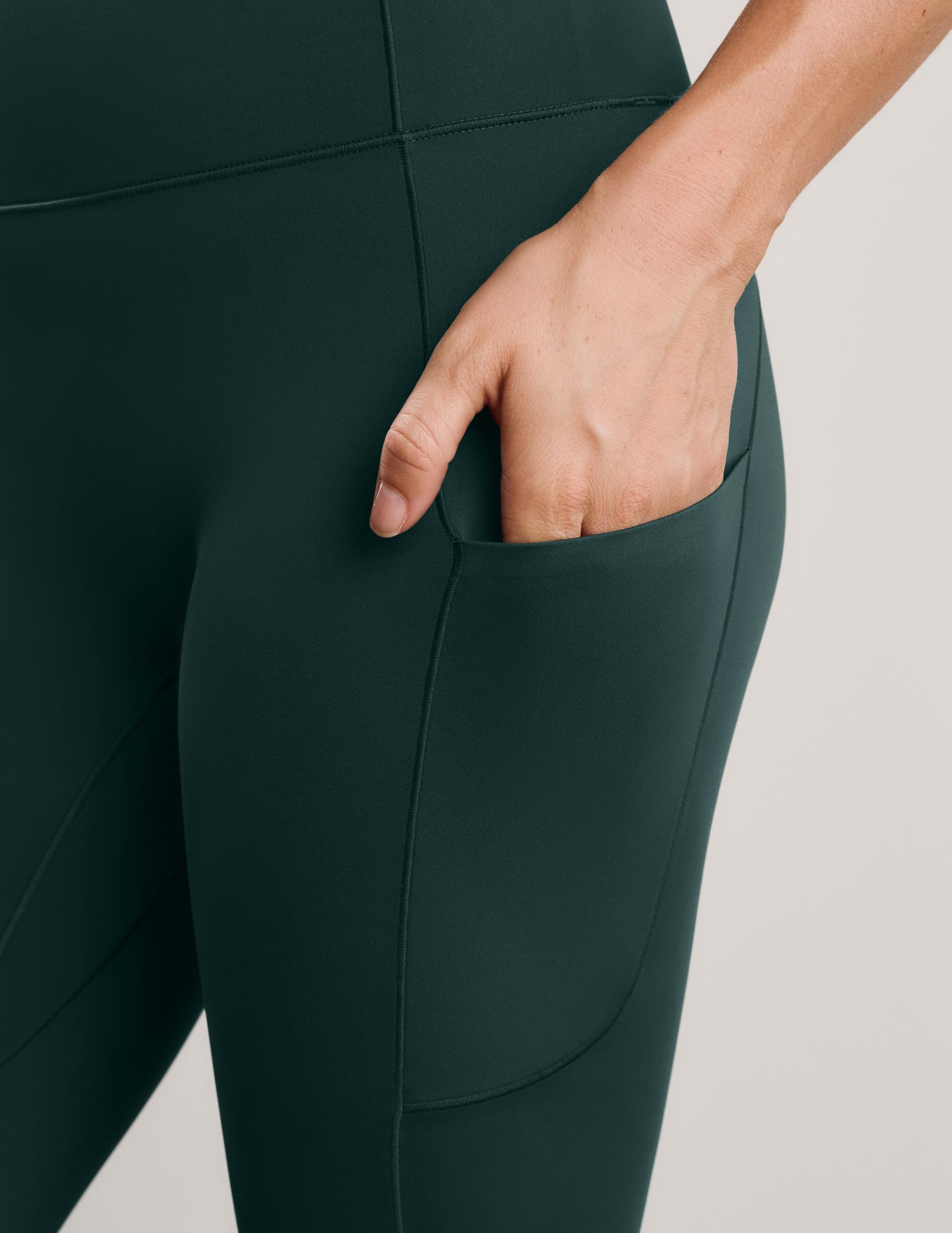 Pacer Fleece-Backed Pocket Legging - Dark Ivy