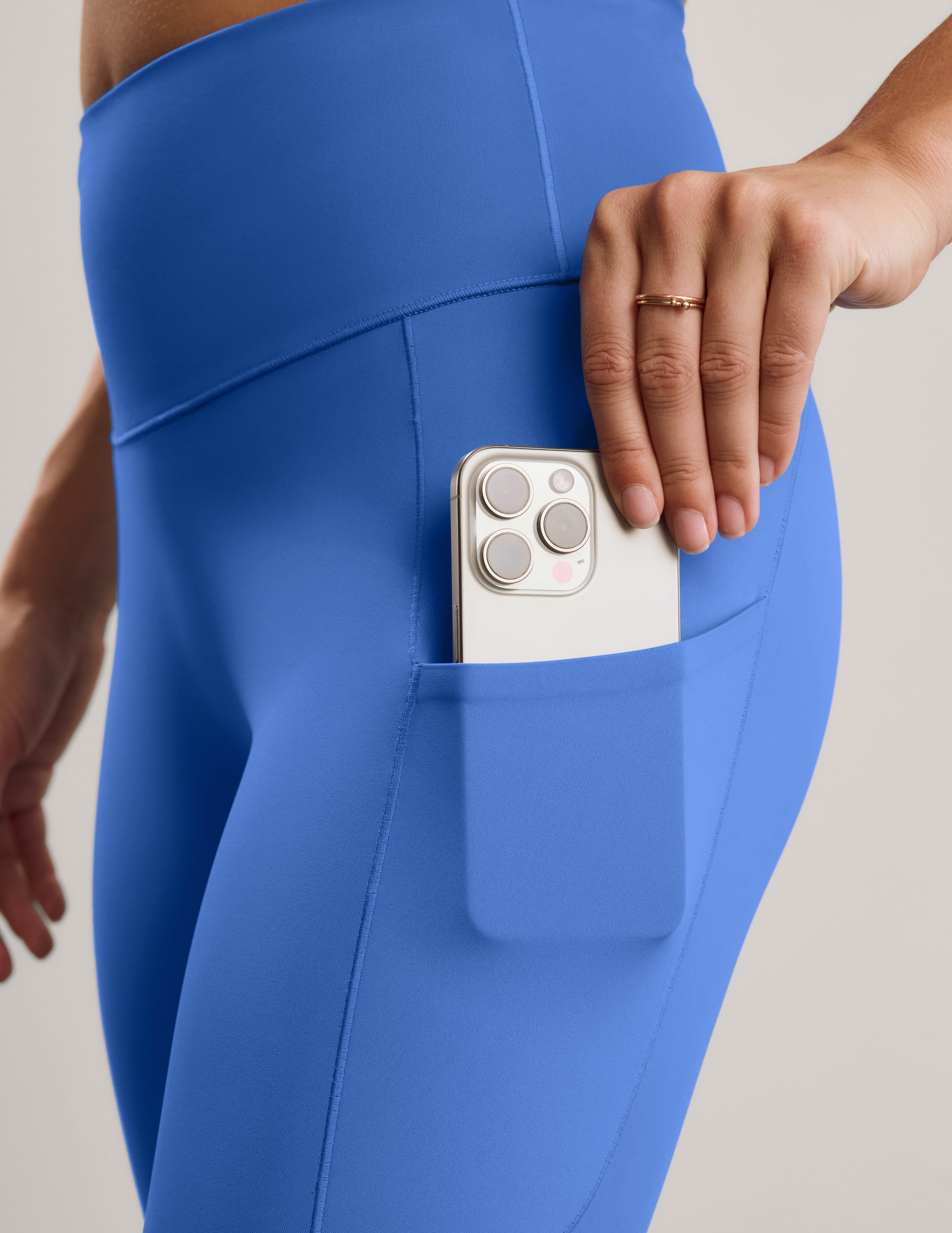 Pacer Fleece-Backed Pocket Legging - Mineral Blue