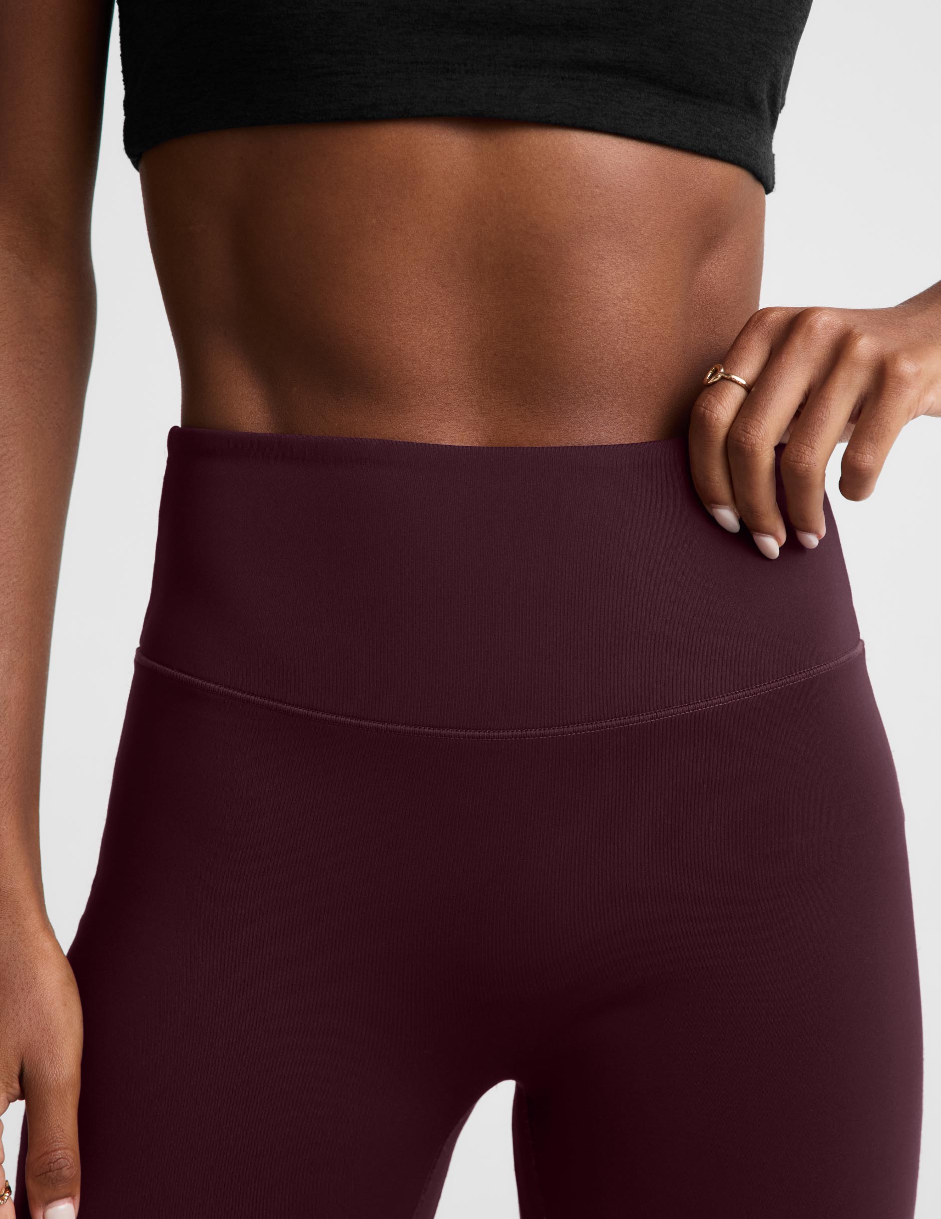 Pacer Fleece-Backed Split Hem Flare Pant - Cabernet