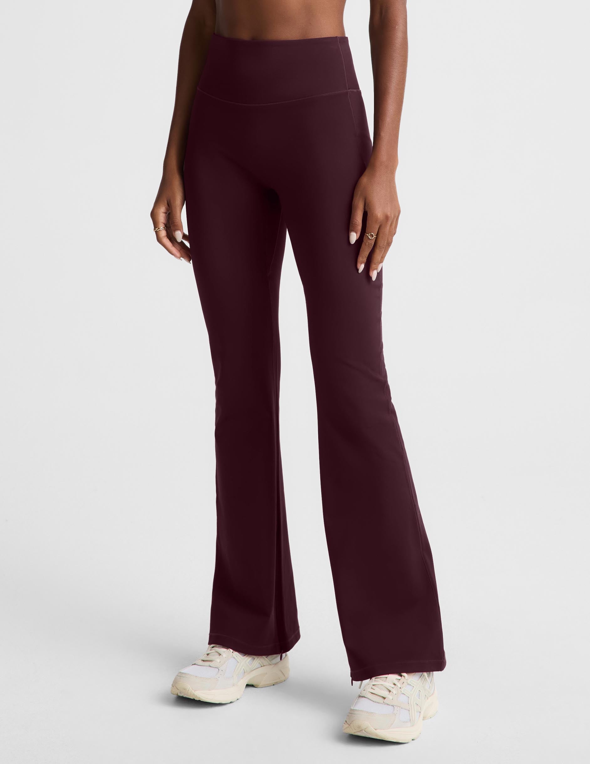 Pacer Fleece-Backed Split Hem Flare Pant - Cabernet