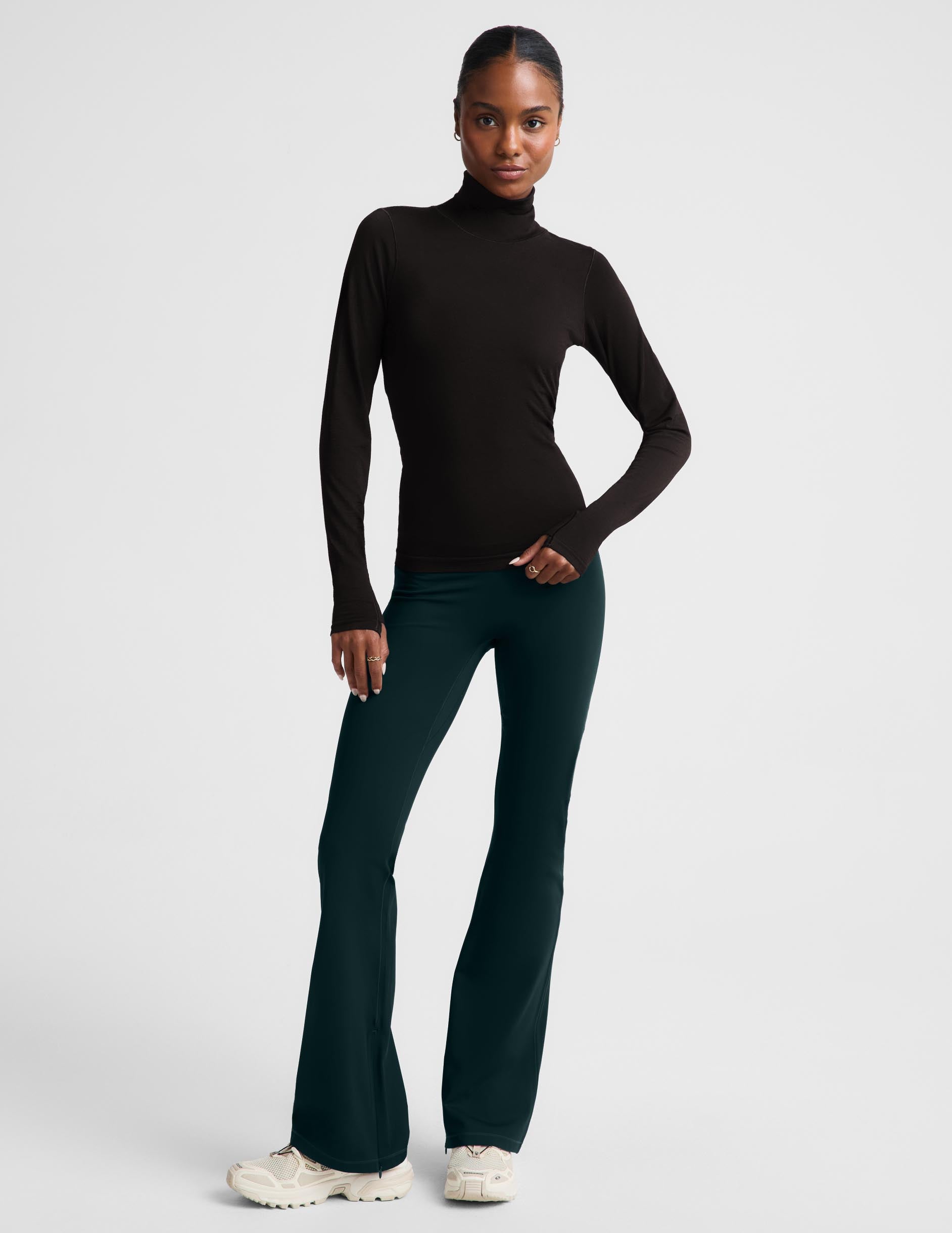 Pacer Fleece-Backed Split Hem Flare Pant - Dark Ivy
