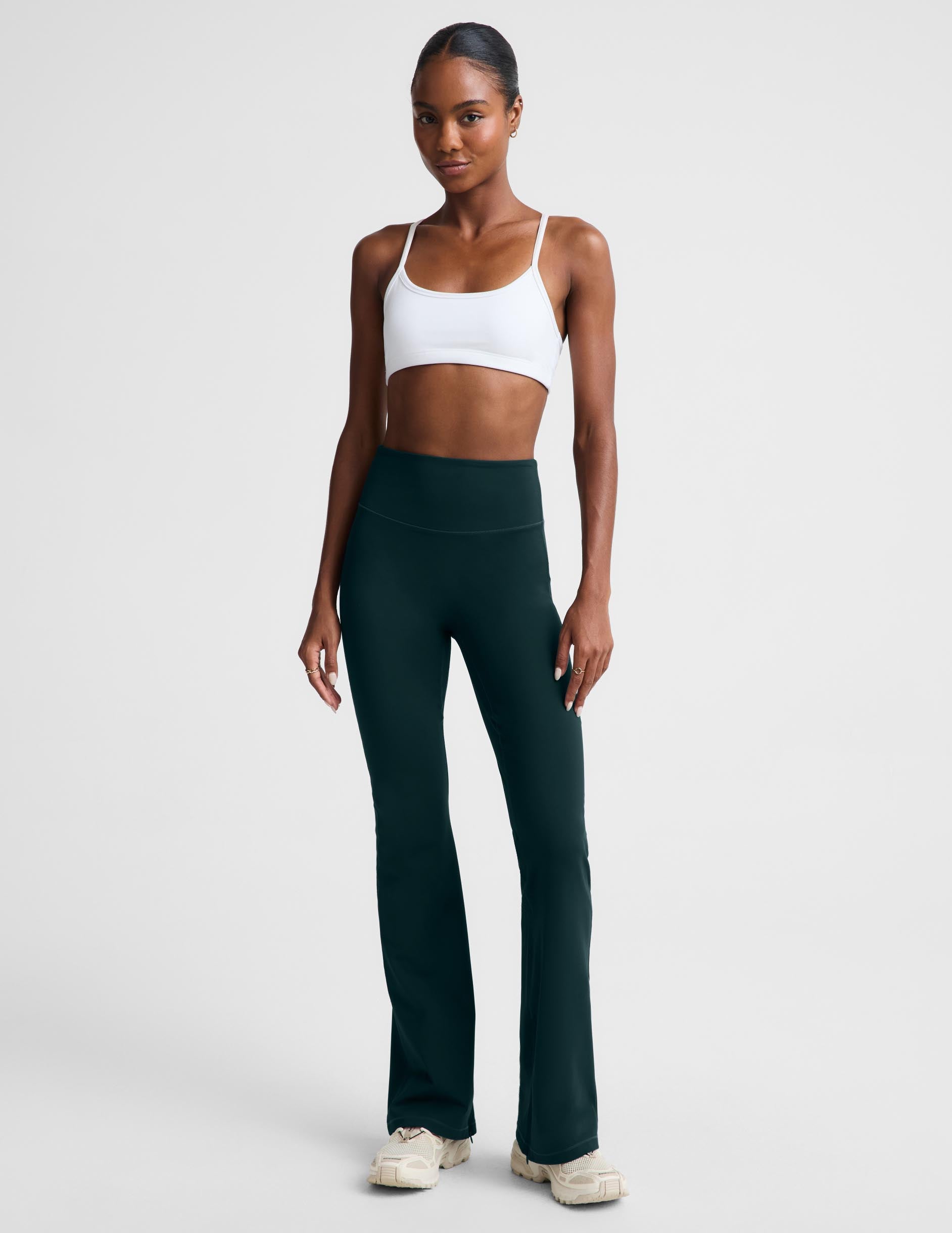 Pacer Fleece-Backed Split Hem Flare Pant - Dark Ivy