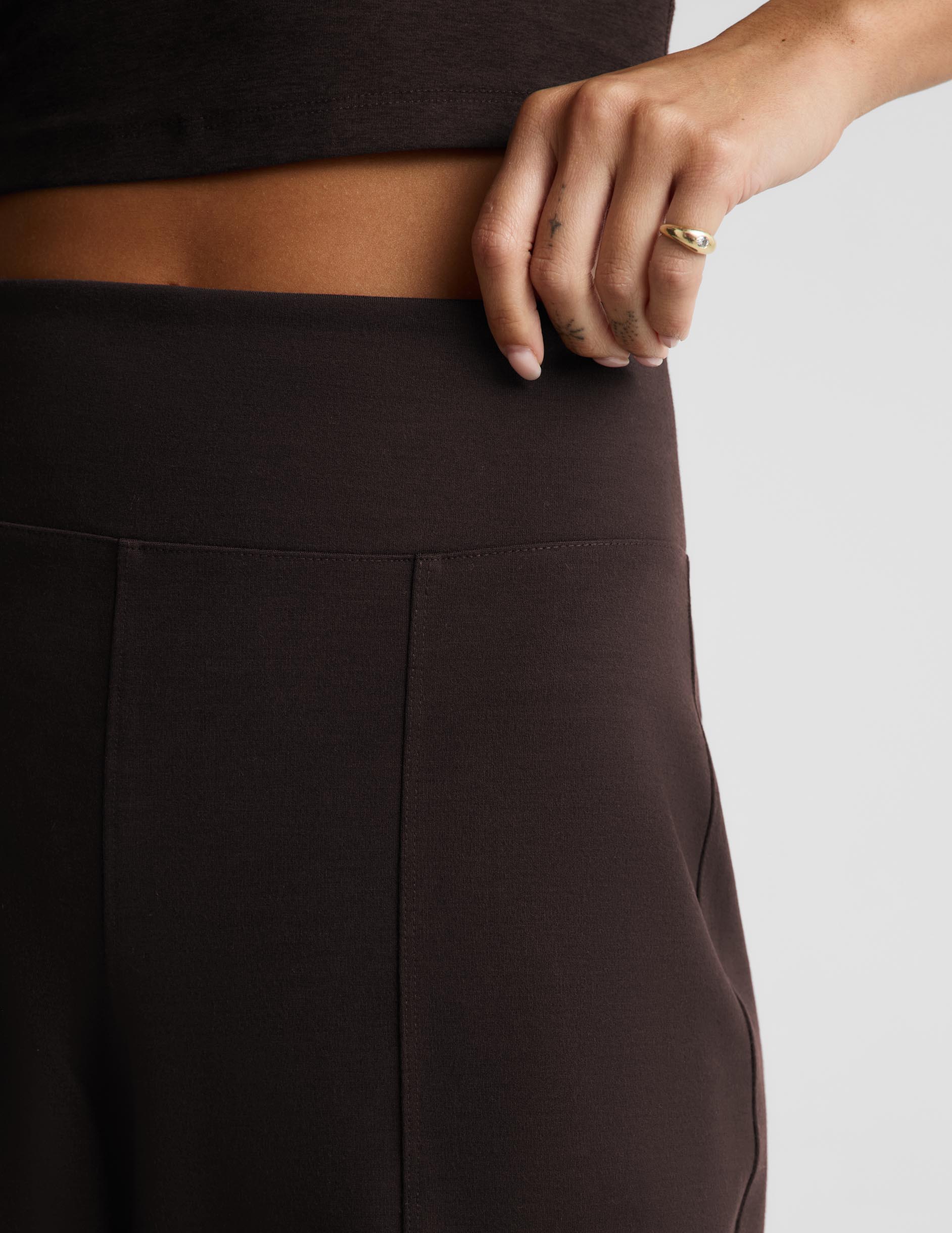 Ponte Straight Leg Pant 31" - Dark Chocolate